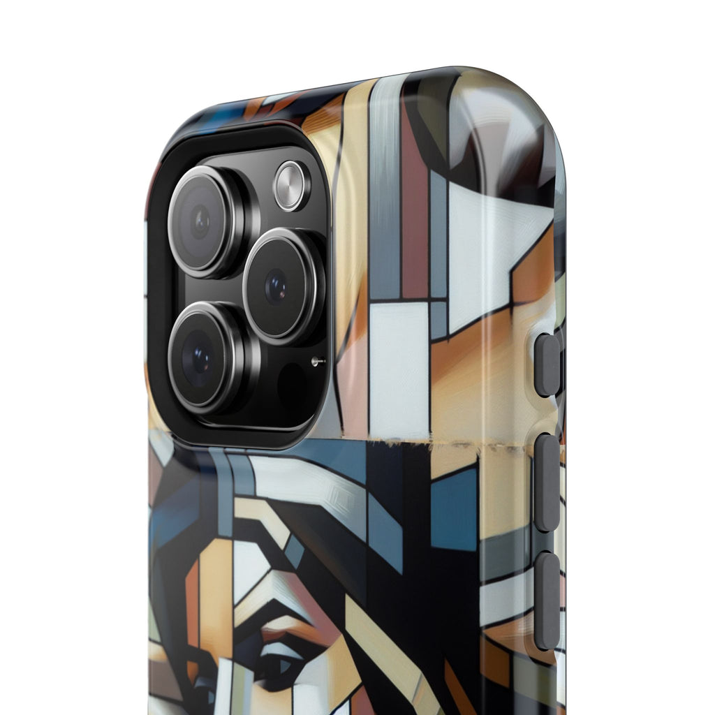 Impact-Resistant Case — Geometric Stained-Glass Woman Phone Cover