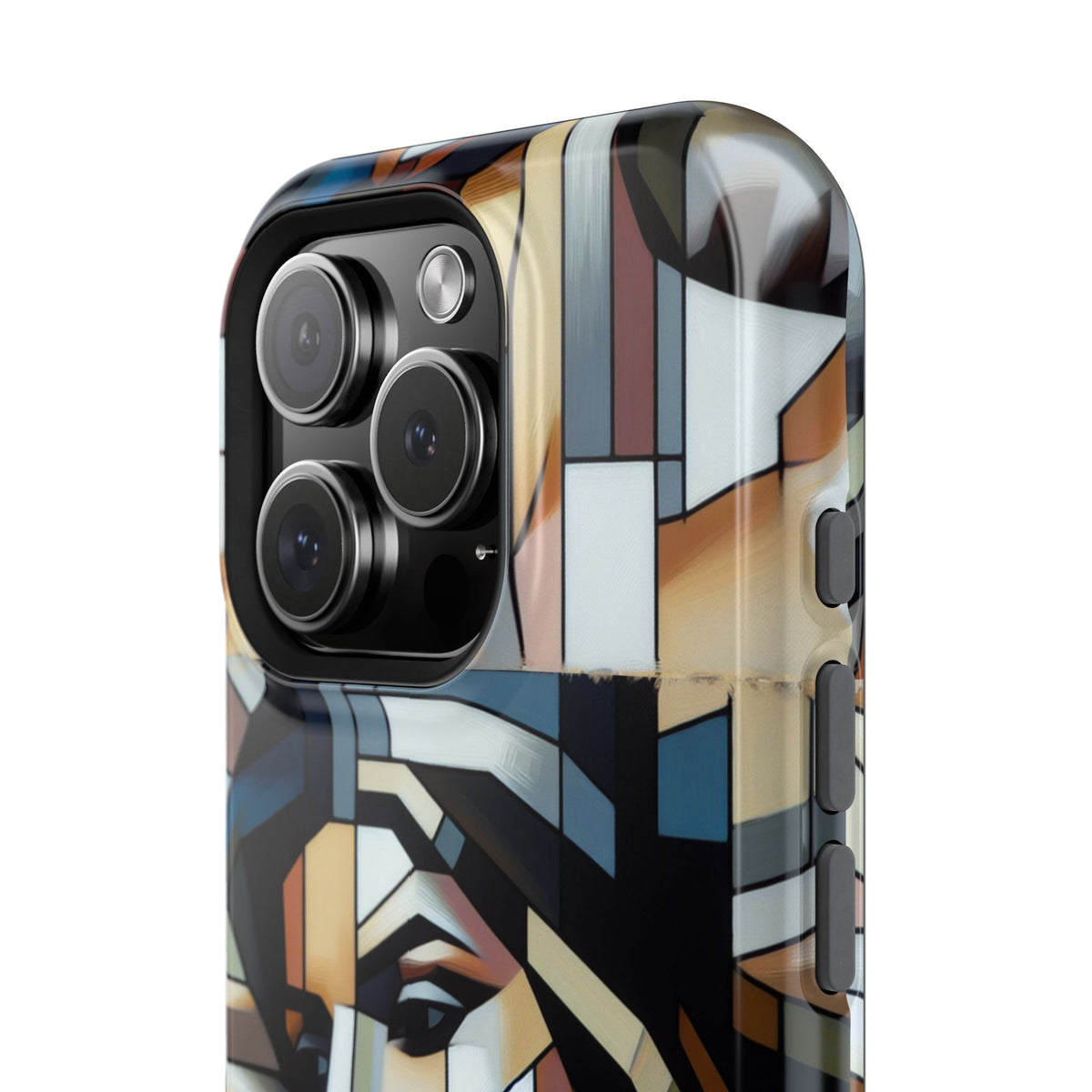 Impact-Resistant Case — Geometric Stained-Glass Woman Phone Cover