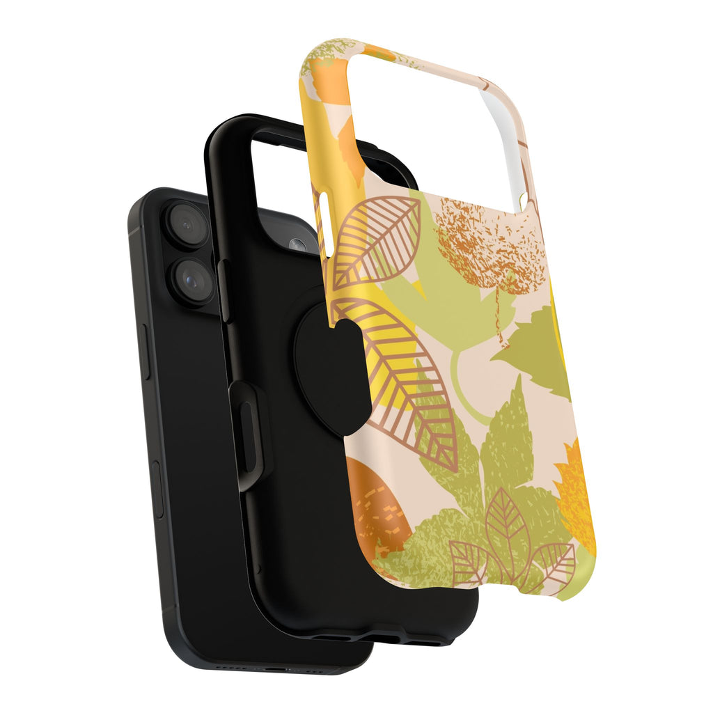 Chic Leaf Print Phone Case