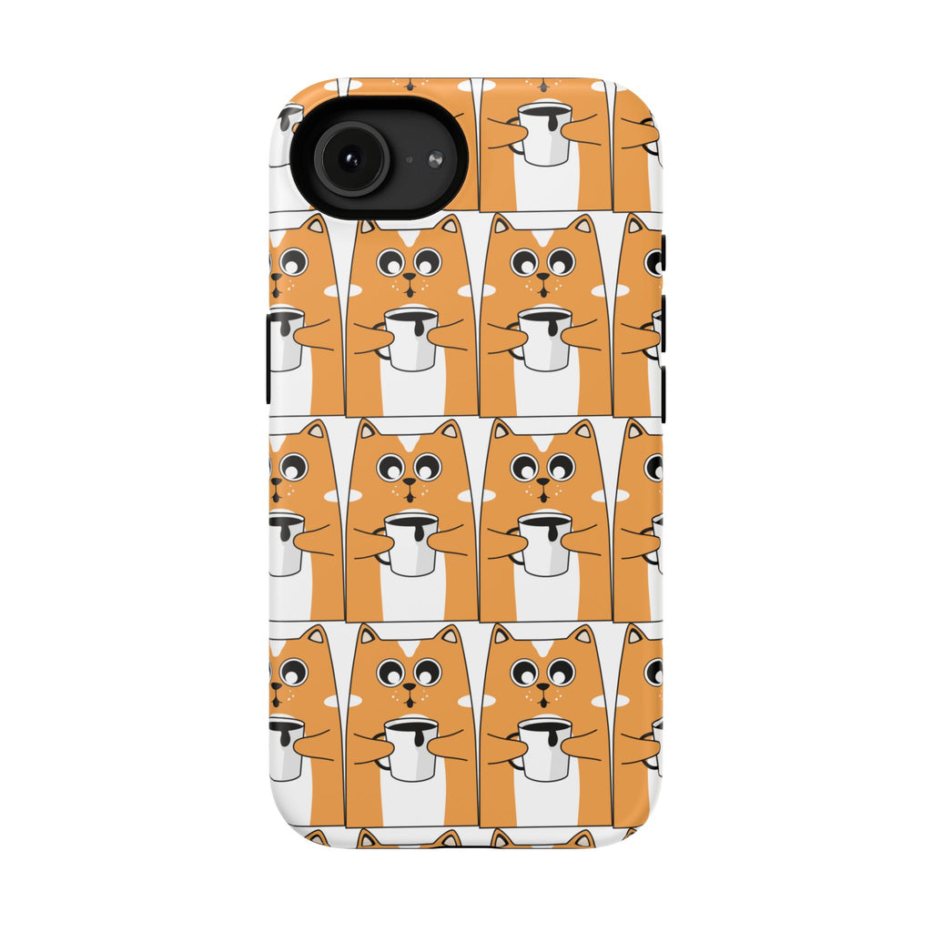 Impact-Resistant Phone Case — Cute Orange Shiba Inu Pattern