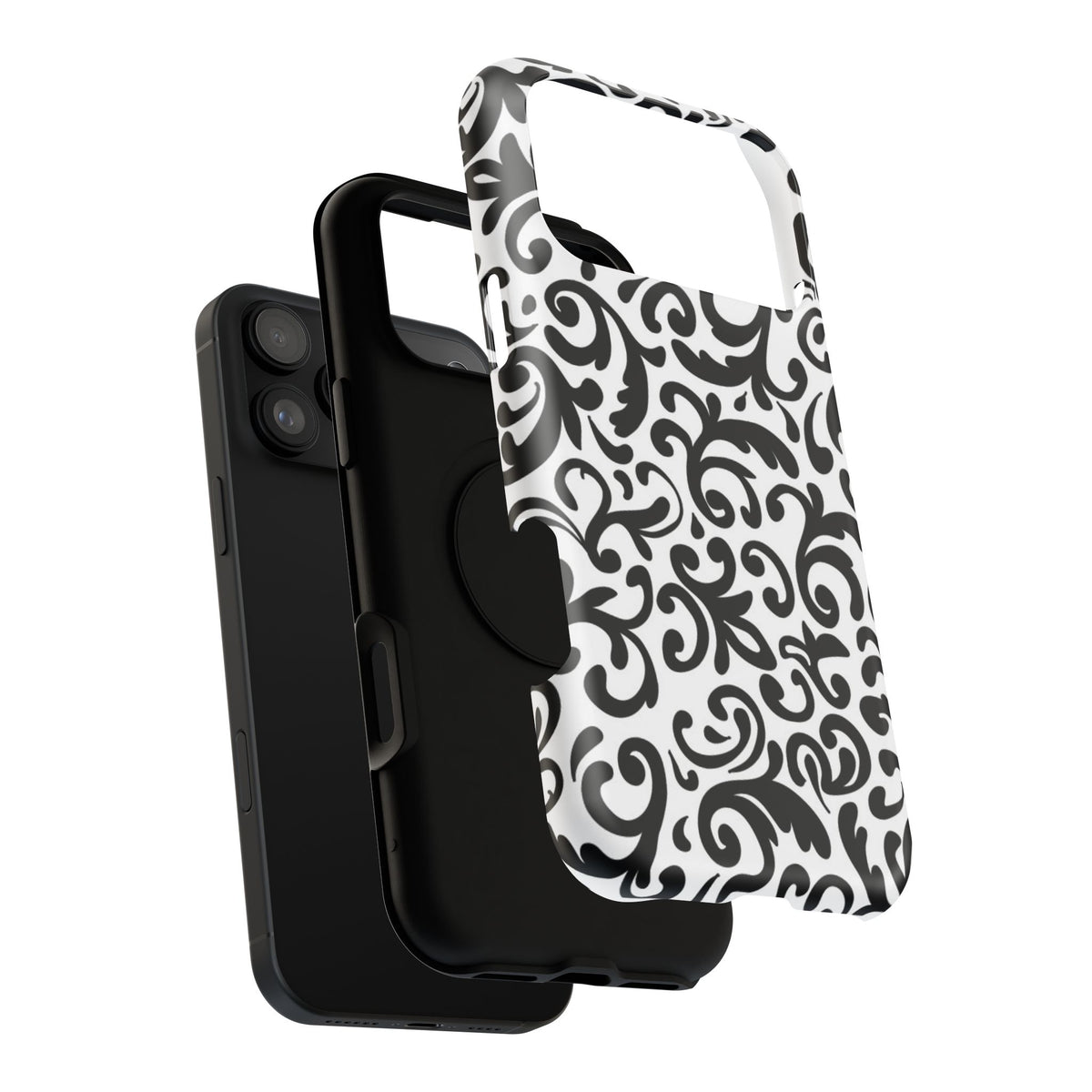 Floral Scroll Impact-Resistant Phone Case