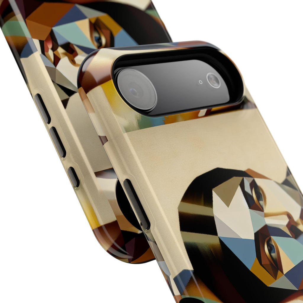 Geometric Portrait Impact-Resistant Phone Case — Abstract Face Art Protective Cover
