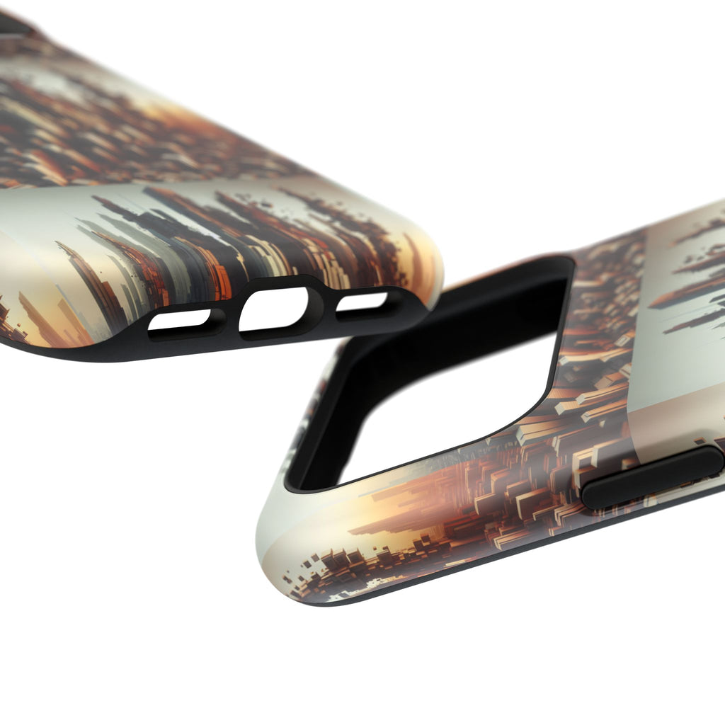 Abstract Skyline iPhone Case — Surreal Cityscape Impact-Resistant Phone Cover