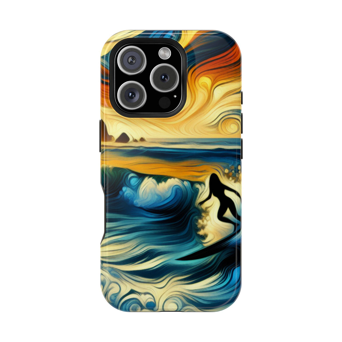 Impact Resistant Phone Case - Surfing Ocean Waves Design, Coastal Decor Gift