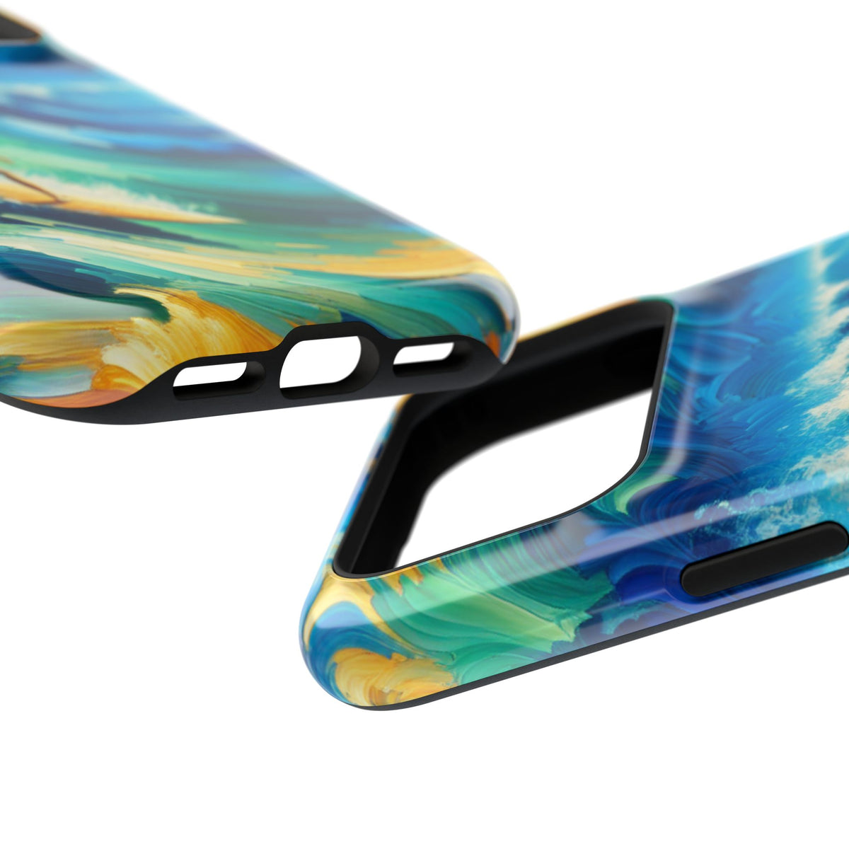 Surfer Wave Impact Phone Case – Vibrant Ocean Art Protective Cover
