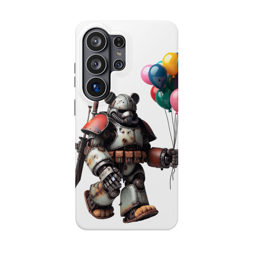 Armored Bear with Balloons Impact-Resistant Galaxy Cute Phone Cases