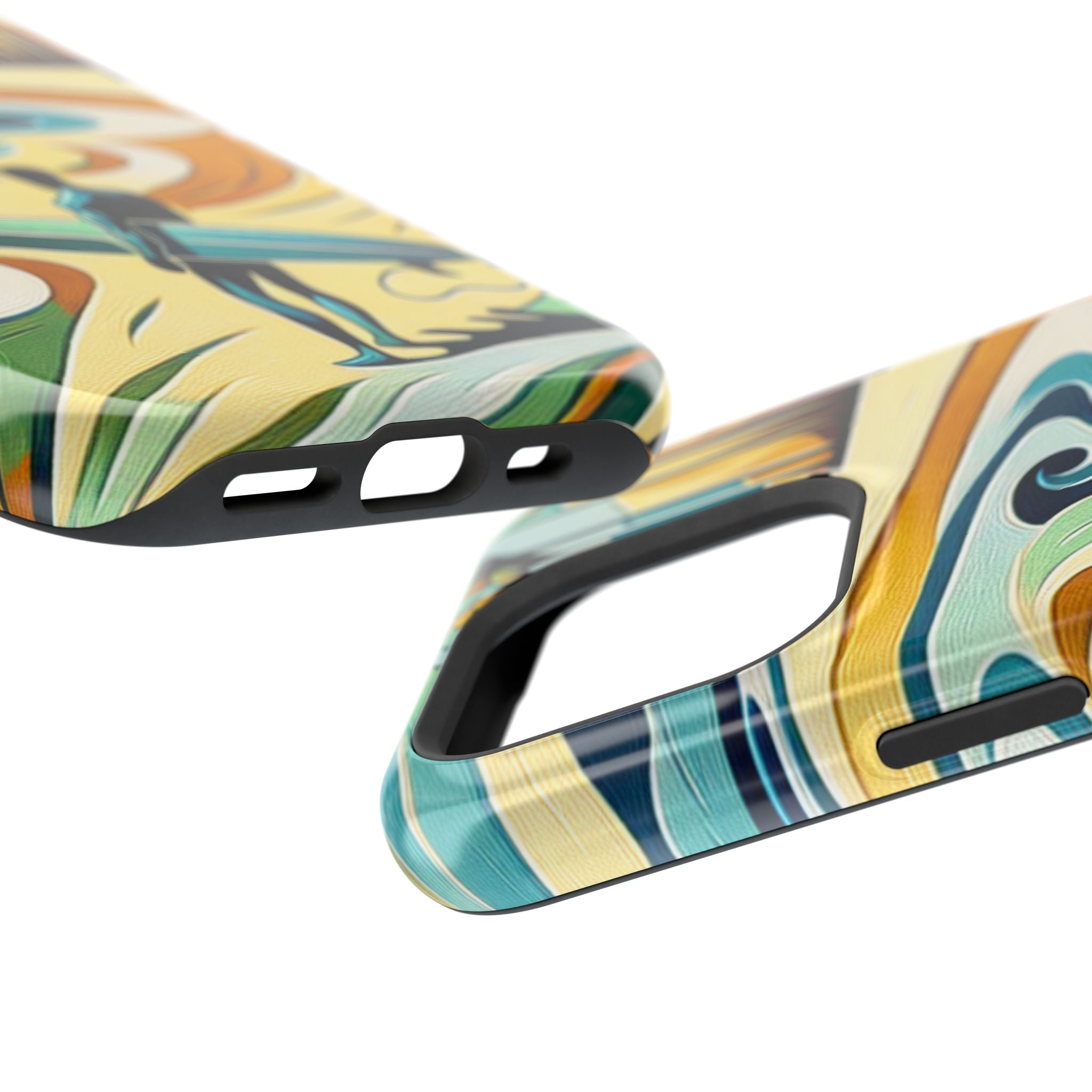 Impact Resistant Phone Case Surfing Colorful Beach Art Case, Summer Vibes