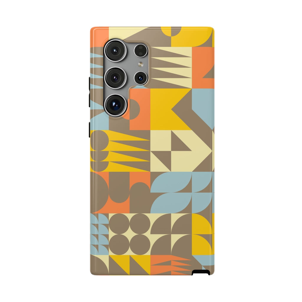 Retro Geometric Impact Phone Case — Mid-Century Modern Pattern for iPhone