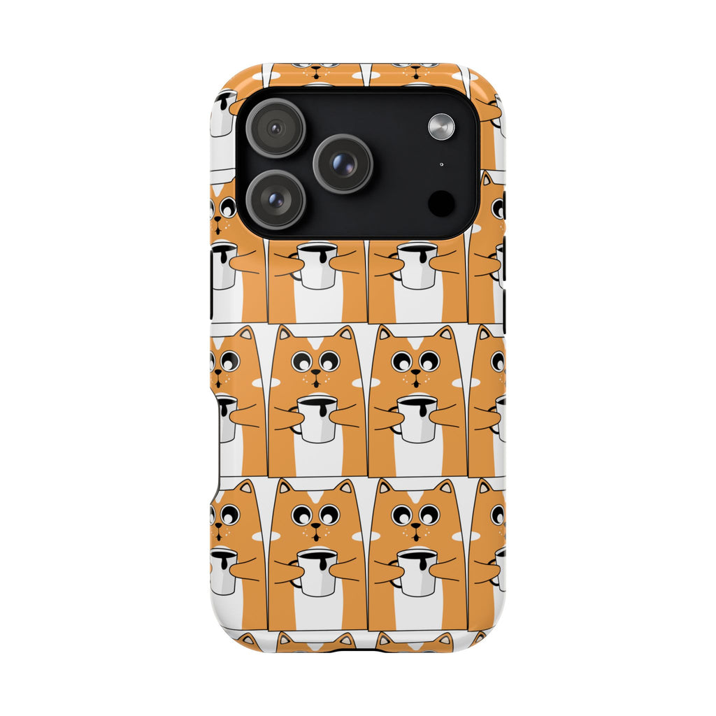 Impact-Resistant Phone Case — Cute Orange Shiba Inu Pattern