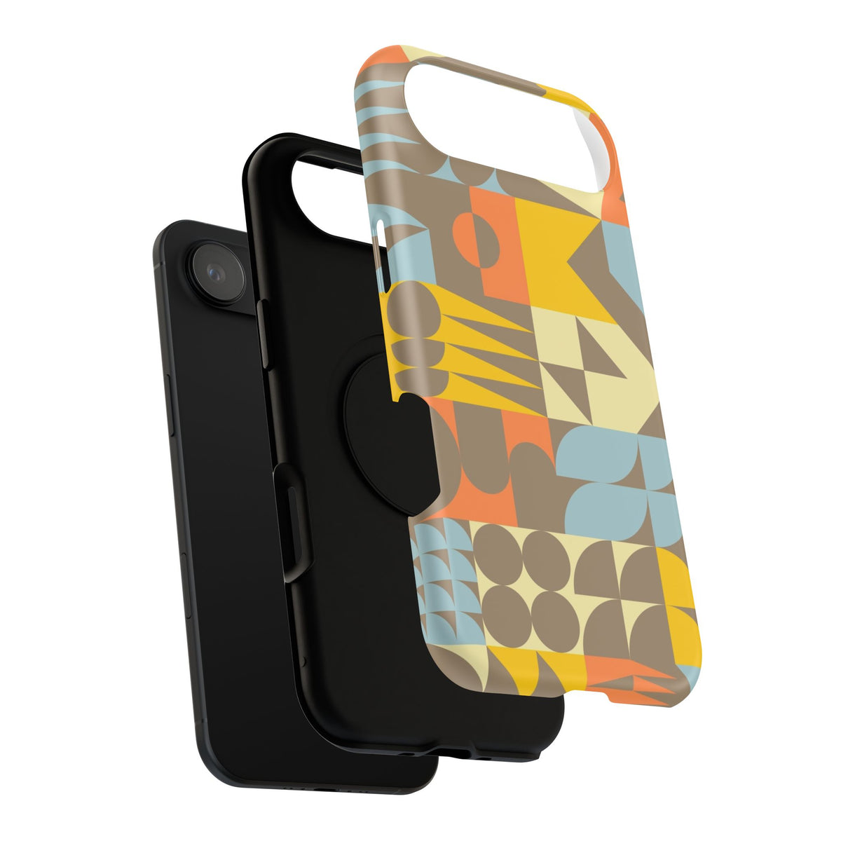 Retro Geometric Impact Phone Case — Mid-Century Modern Pattern for iPhone