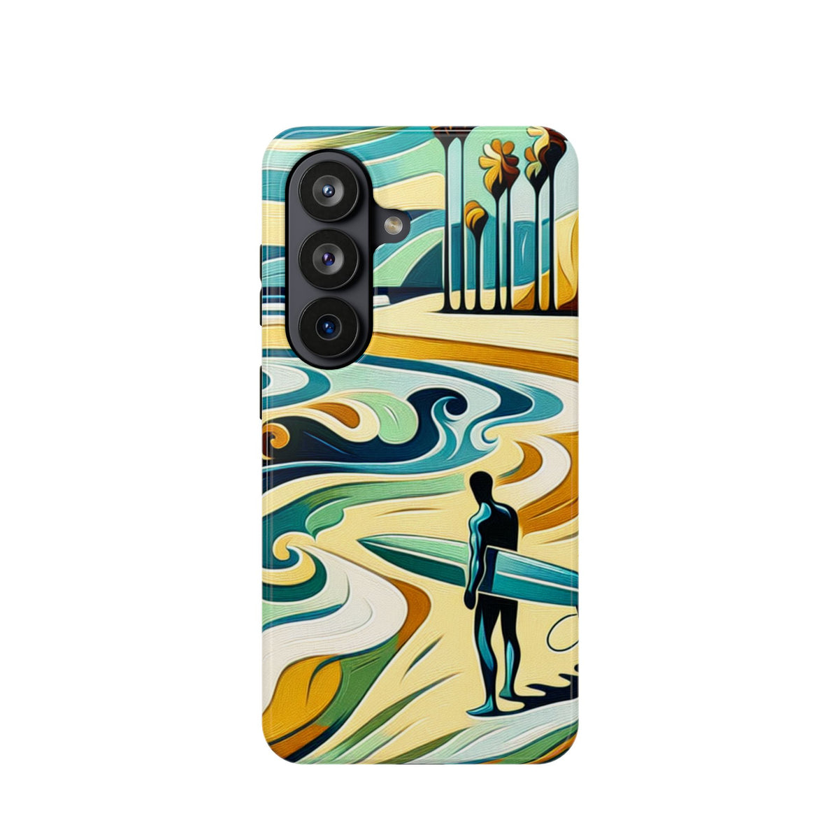 Surfboard Wave Art Phone Case — Impact-Resistant Beach Vibes iPhone Case