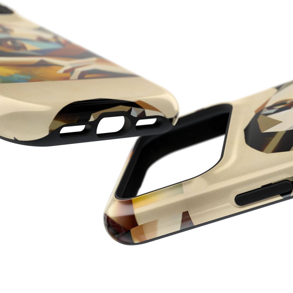 Geometric Portrait Impact-Resistant Phone Case — Abstract Face Art Protective Cover