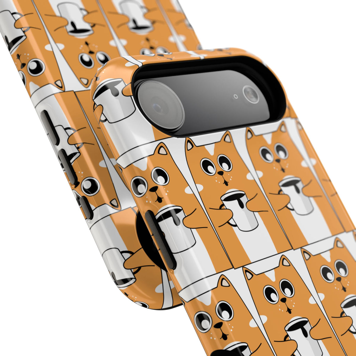 Impact-Resistant Phone Case — Cute Orange Shiba Inu Pattern