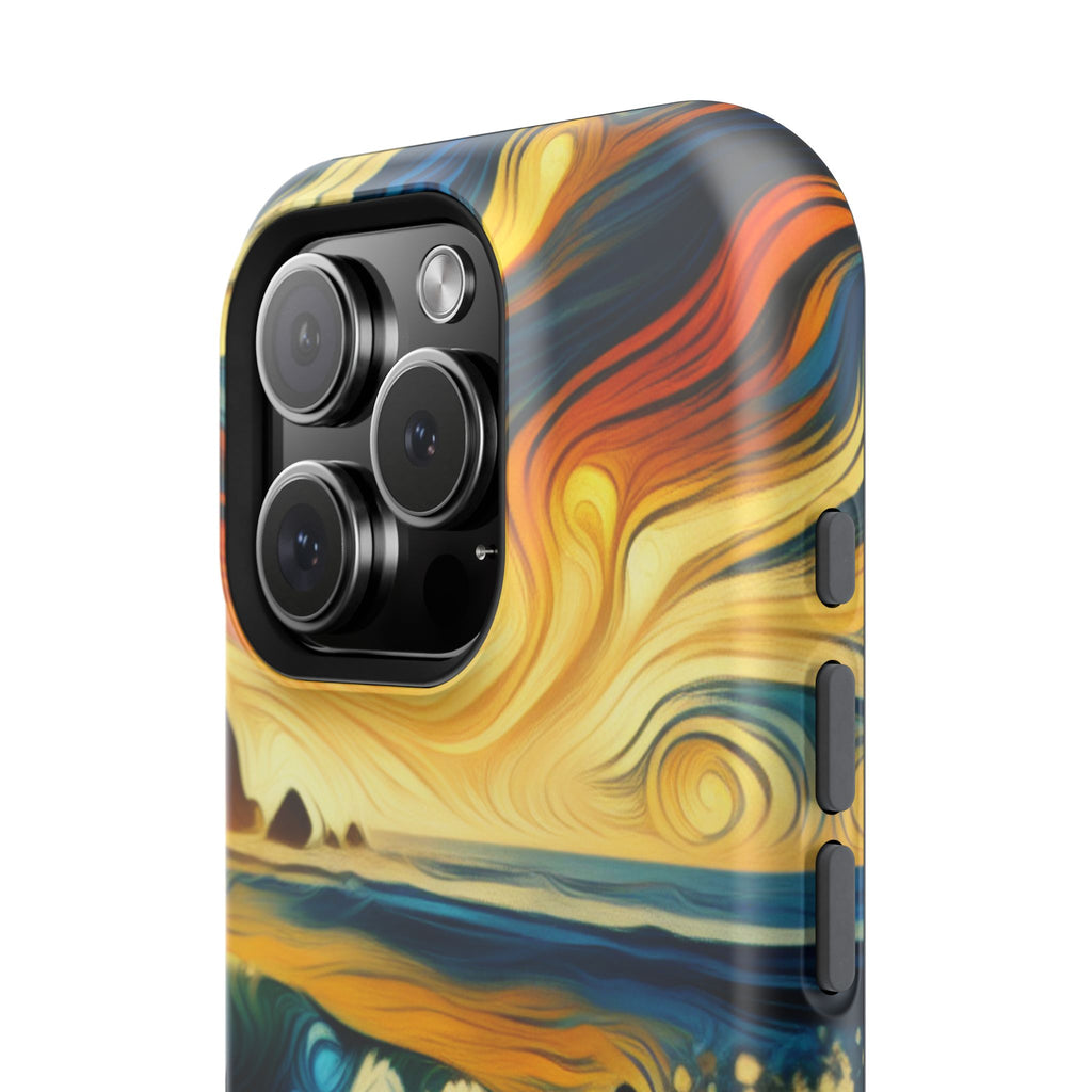 Surfer Sunset Phone Case — Impact‑Resistant Artistic Wave Design