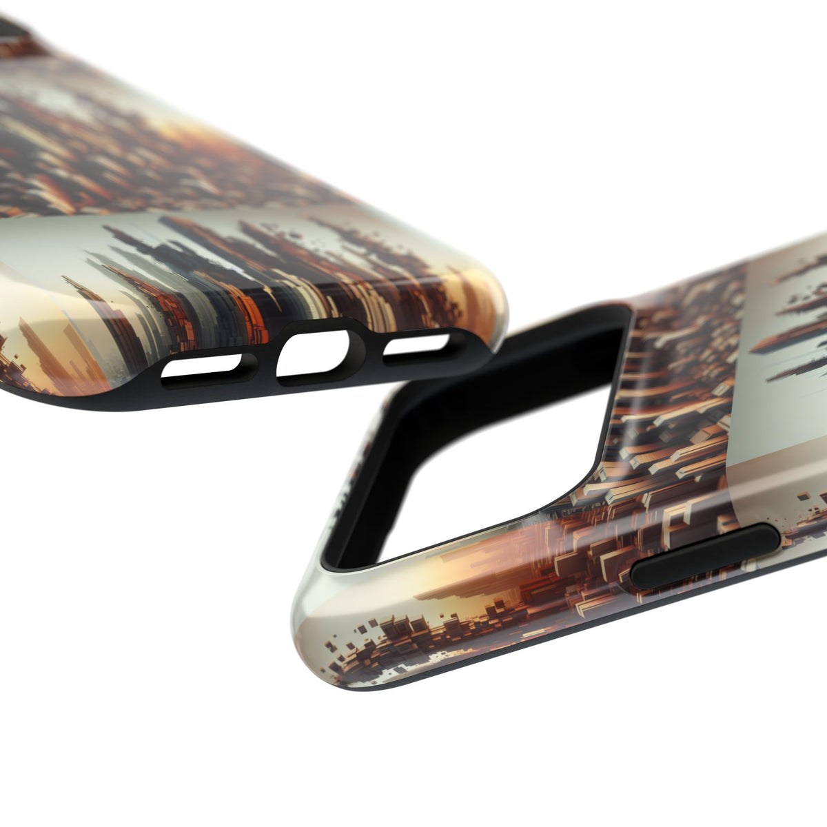 Abstract Skyline iPhone Case — Surreal Cityscape Impact-Resistant Phone Cover
