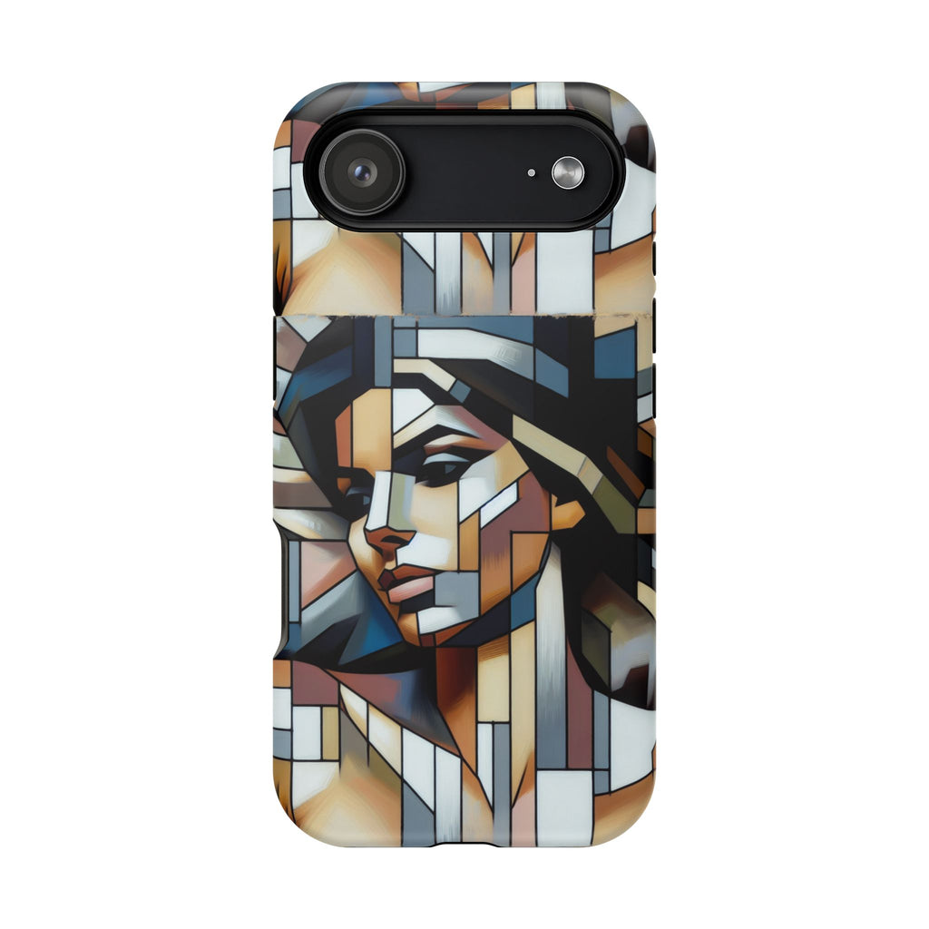 Impact-Resistant Case — Geometric Stained-Glass Woman Phone Cover