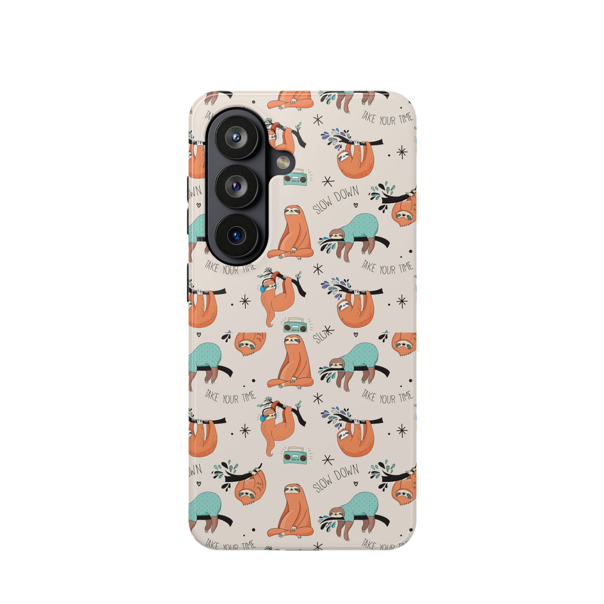 Sloth Pattern Impact-Resistant Phone Case — “Slow Down” Cute Protective Cover