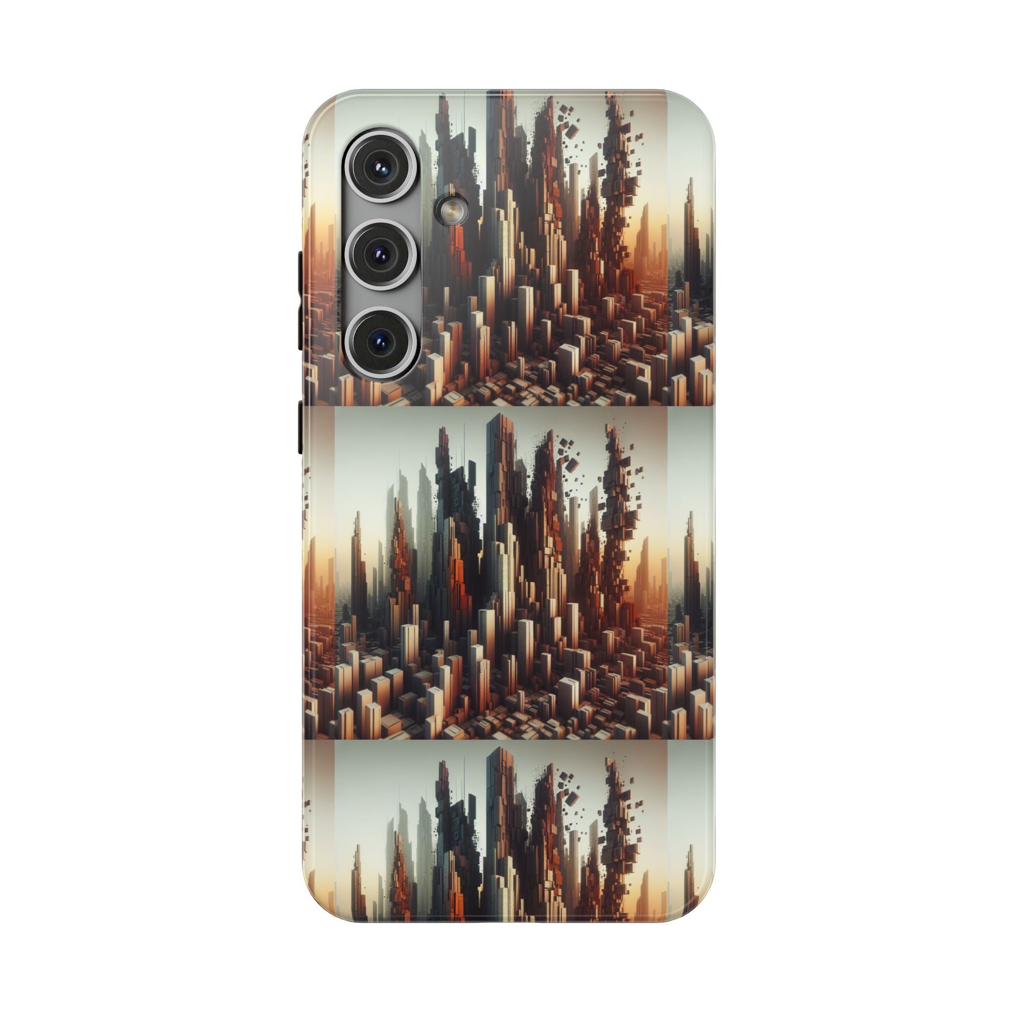 Abstract Skyline iPhone Case — Surreal Cityscape Impact-Resistant Phone Cover