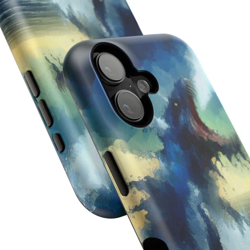 Shark Wave Impact-Resistant Phone Case — Ocean Monster Art Protective Cover