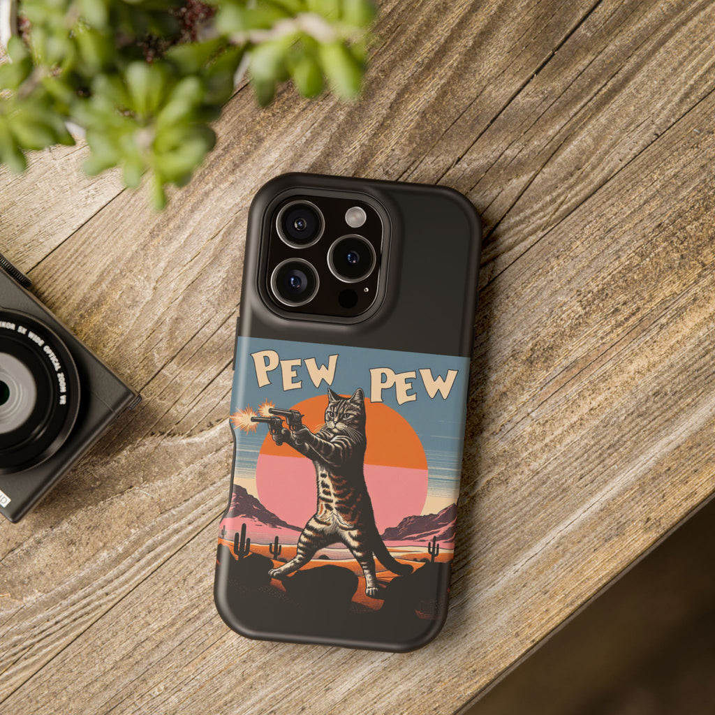 Impact Resistant Phone Tough Case - Pew Pew Kitty Dessert Design