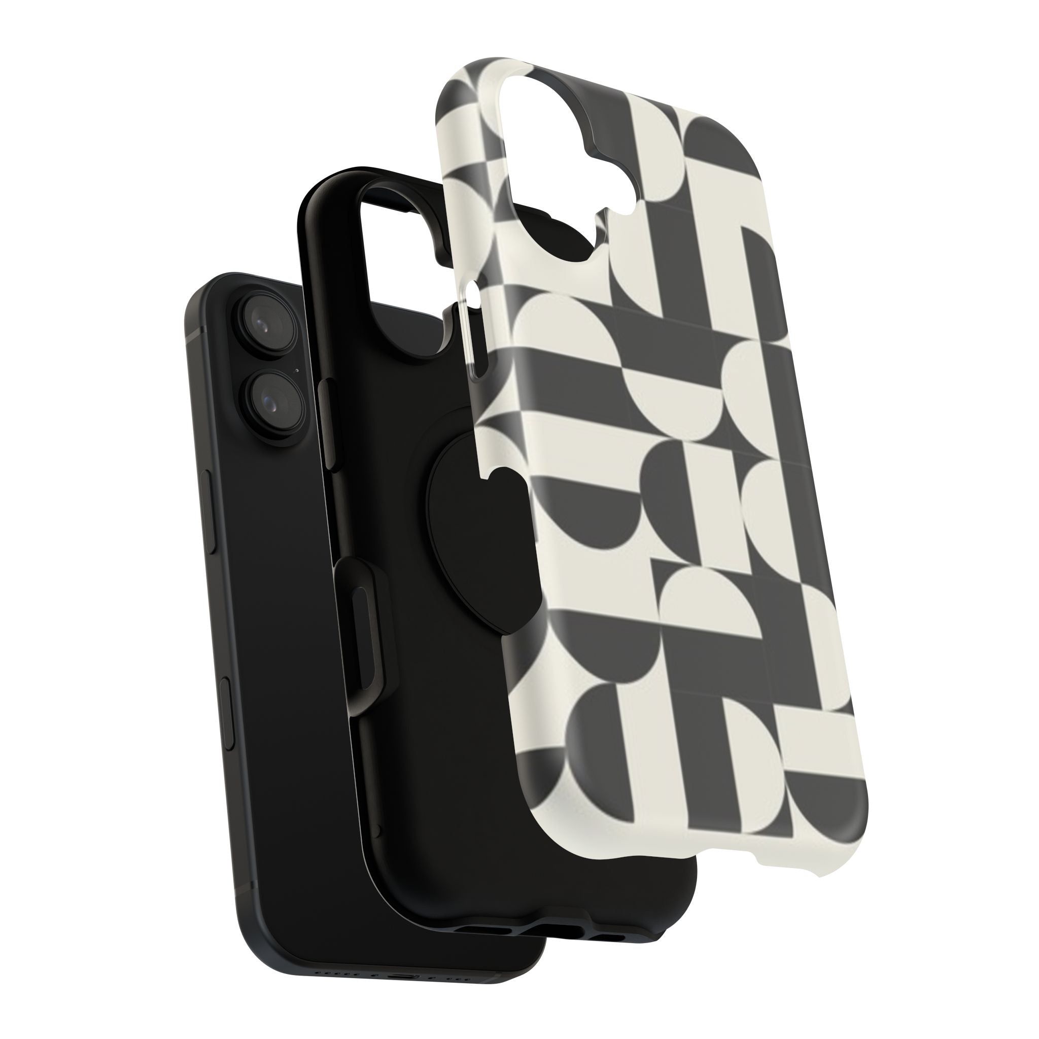 Black and White Design Impact-Resistant Case