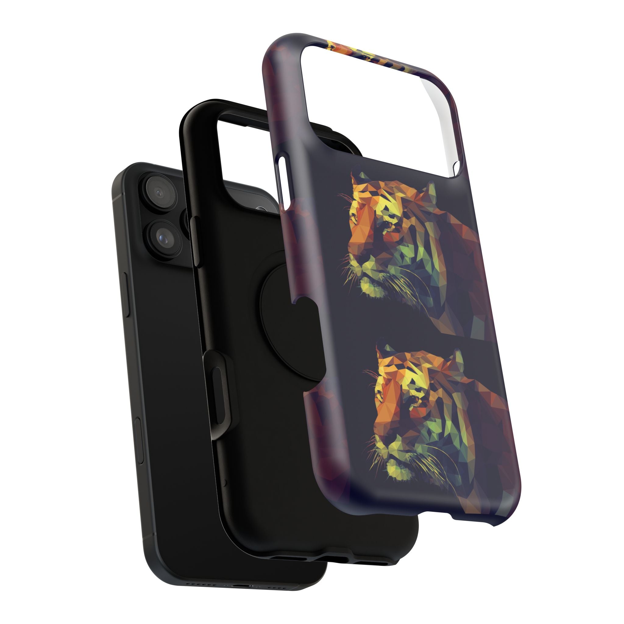 Colorful Tiger Phone Case, Impact-Resistant
