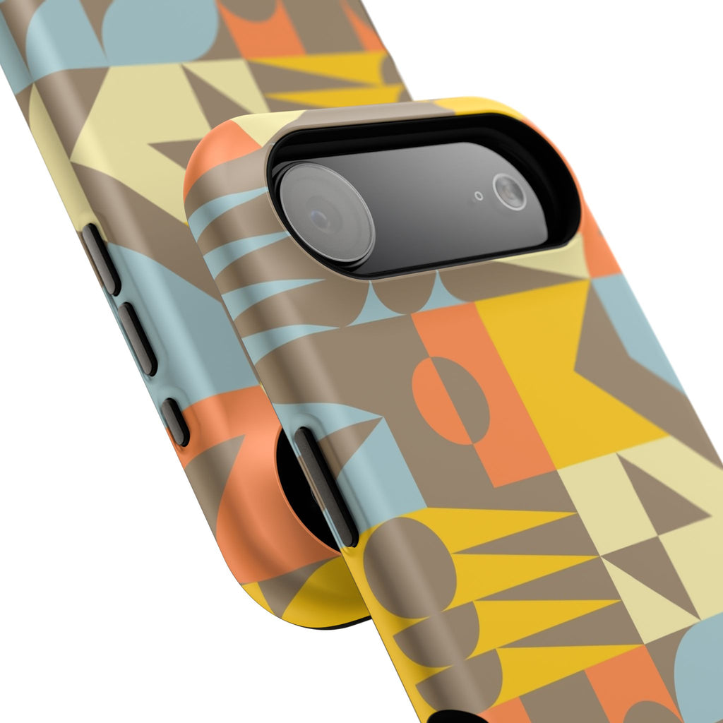 Retro Geometric Impact Phone Case — Mid-Century Modern Pattern for iPhone