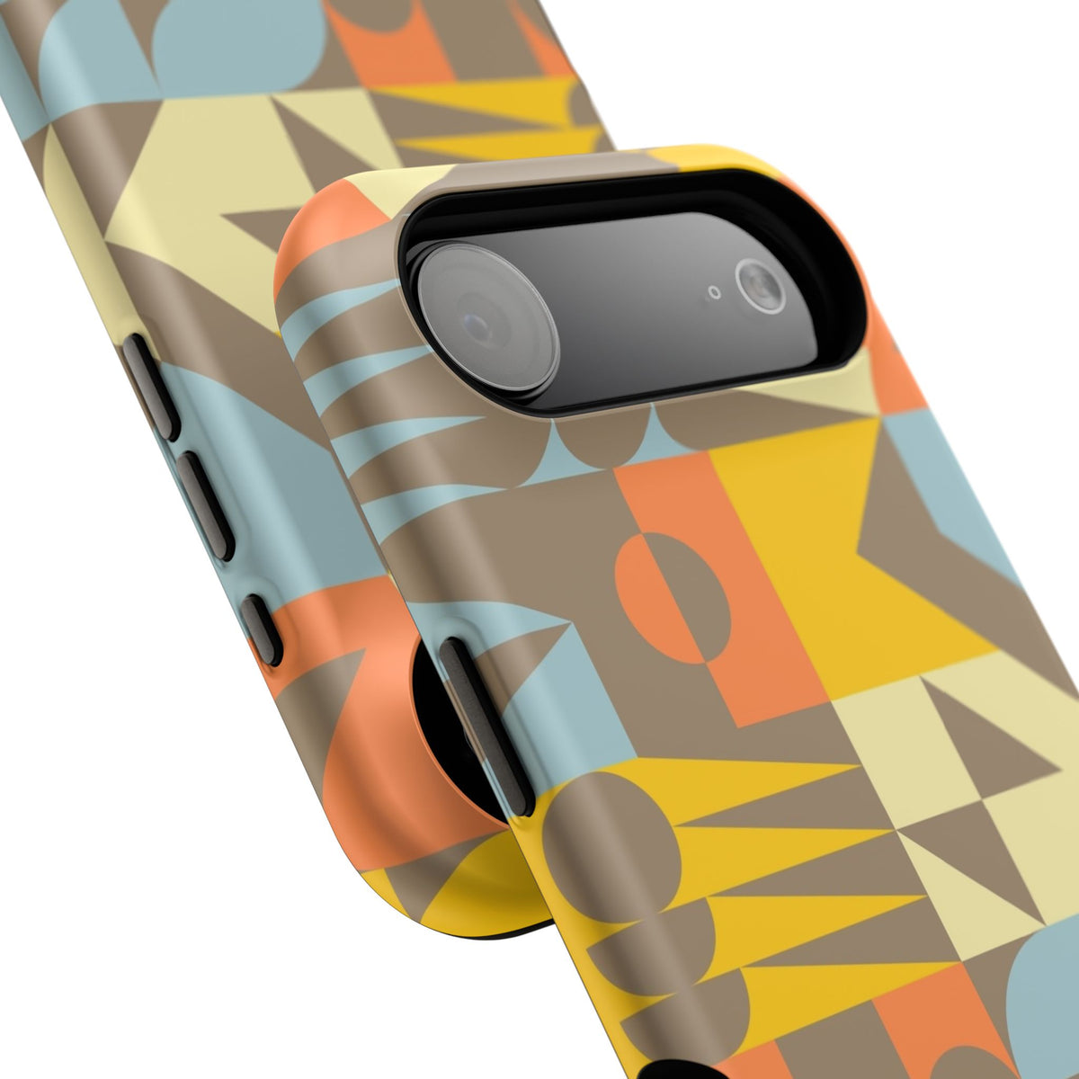 Retro Geometric Impact Phone Case — Mid-Century Modern Pattern for iPhone