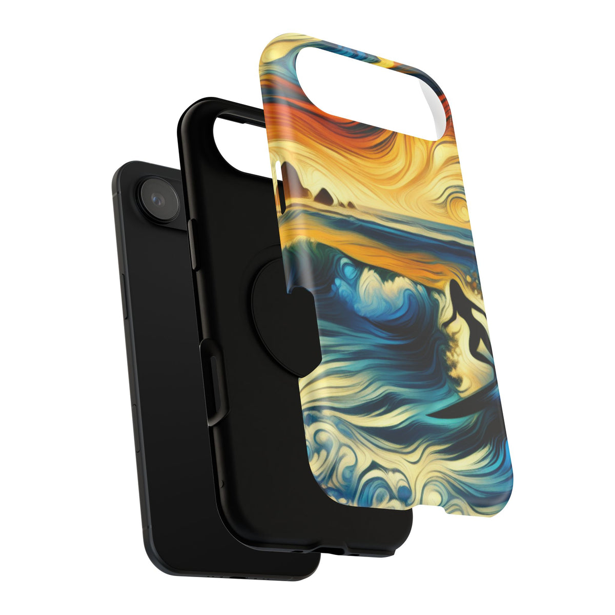 Impact Resistant Phone Case - Surfing Ocean Waves Design, Coastal Decor Gift