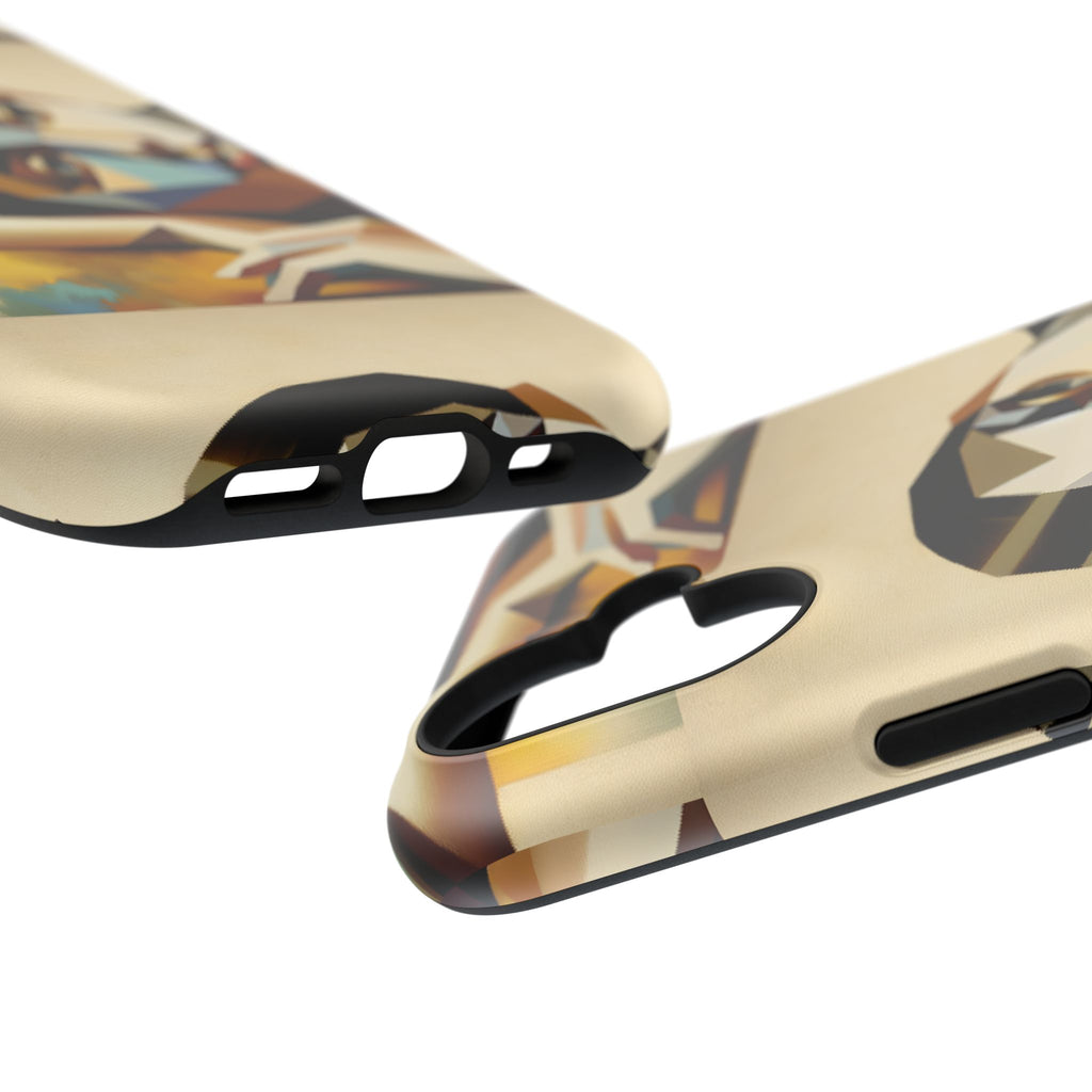 Geometric Portrait Impact-Resistant Phone Case — Abstract Face Art Protective Cover