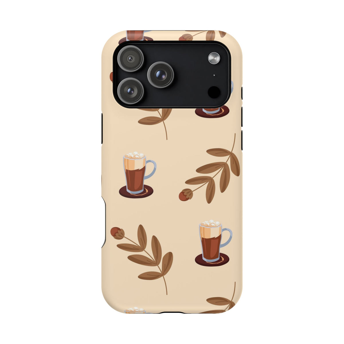 Latte & Leaves Impact-Resistant Phone Case for Samsung Galaxy Phones