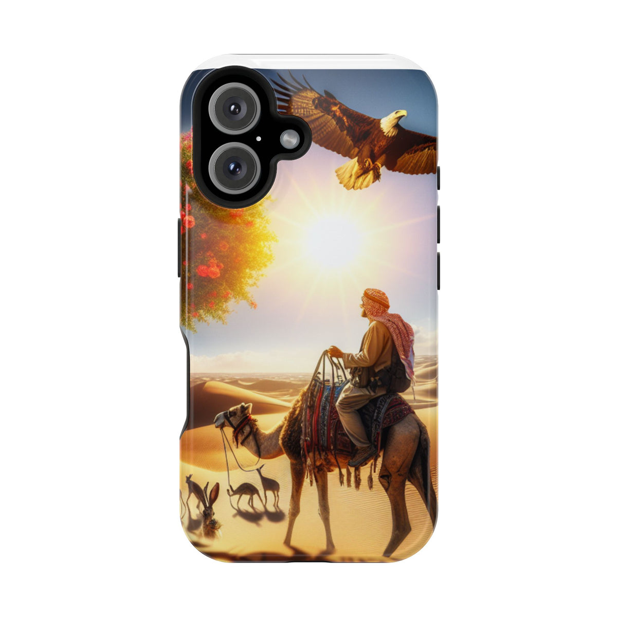 Desert Caravan Phone Case — Sunset Camel Rider Impact-Resistant Case