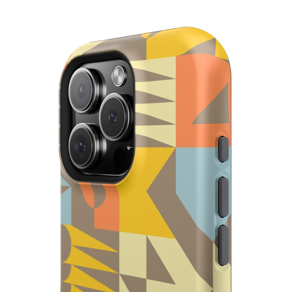 Retro Geometric Impact Phone Case — Mid-Century Modern Pattern for iPhone