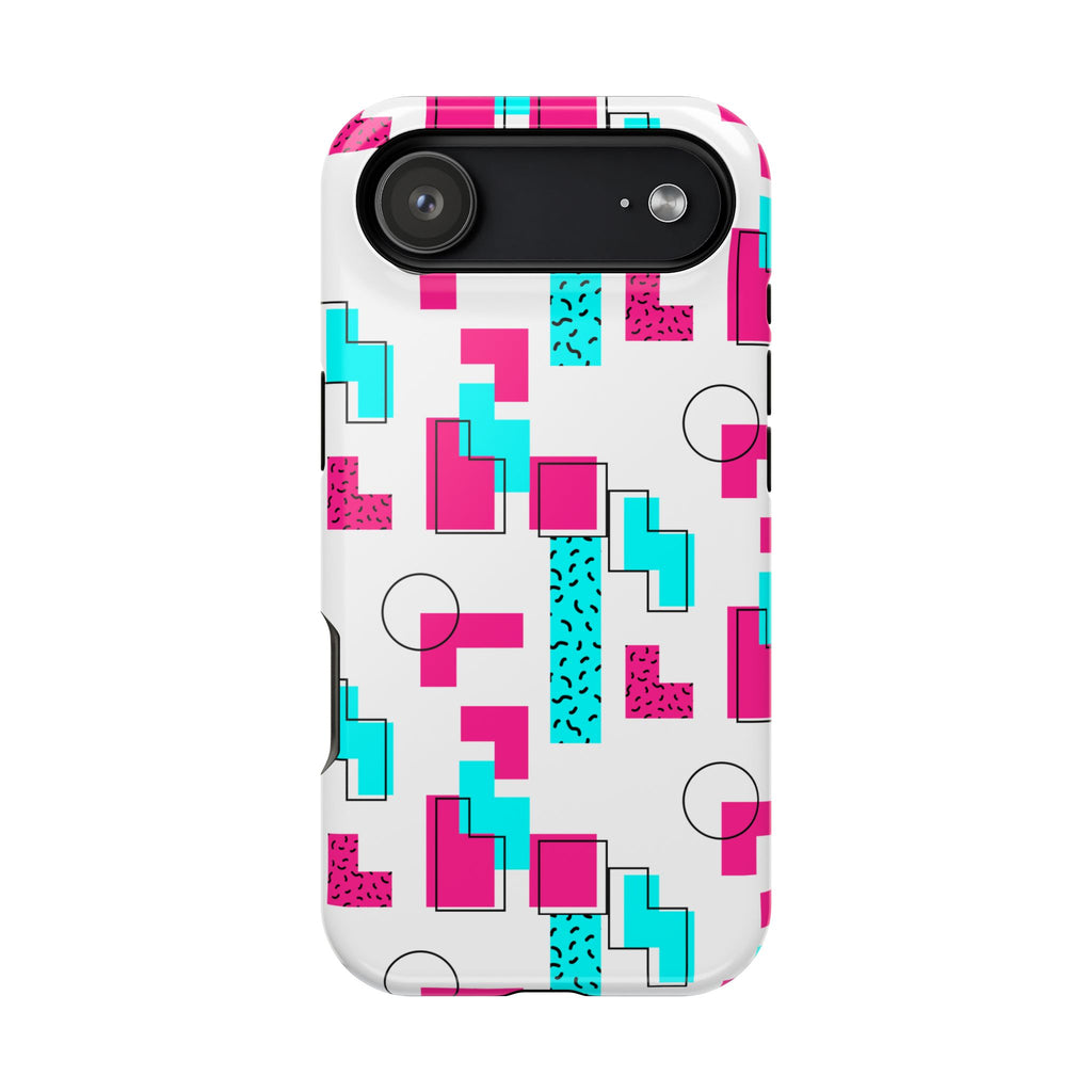 Retro Geometric Phone Case — 80s Memphis Pattern Impact-Resistant Case