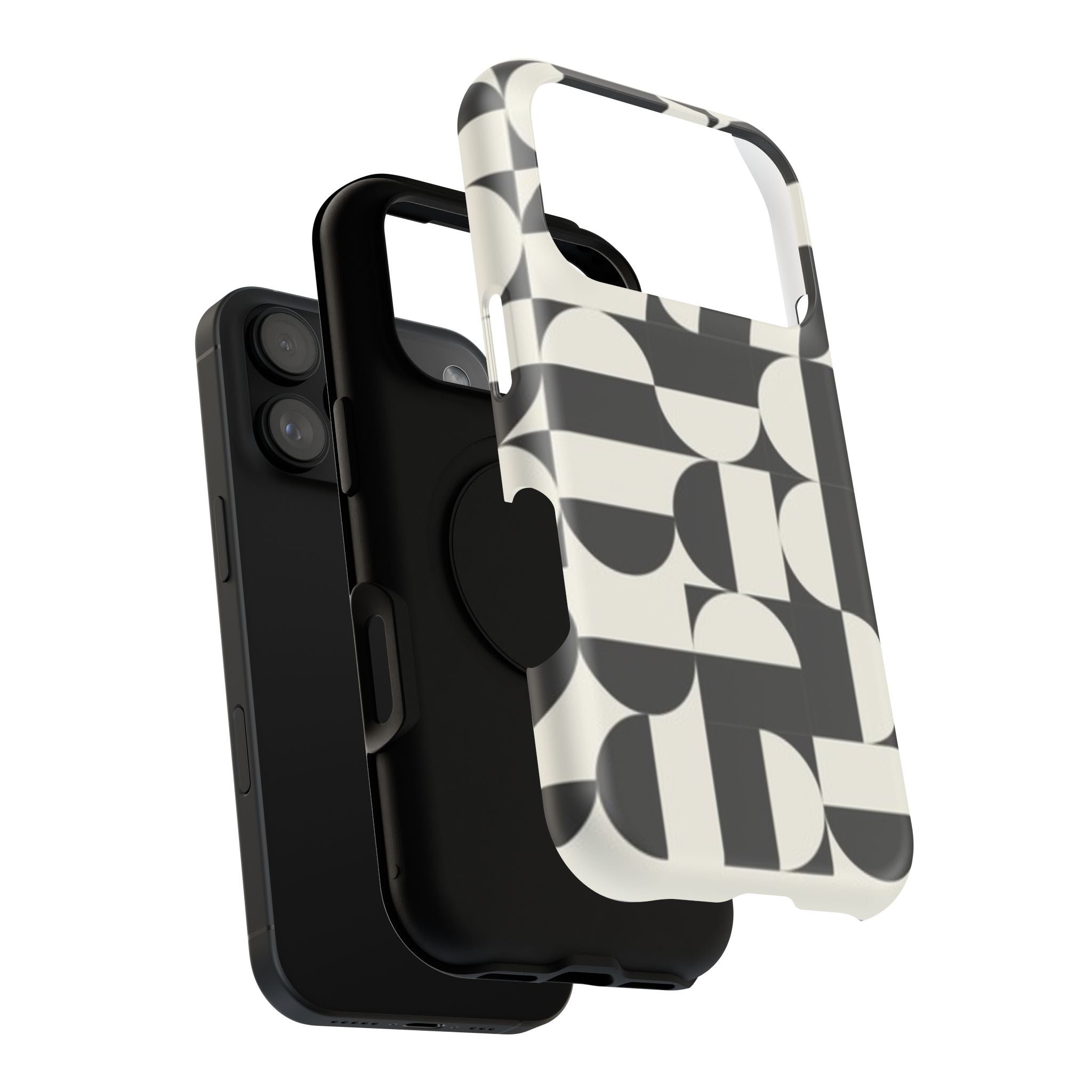 Black and White Design Impact-Resistant Case