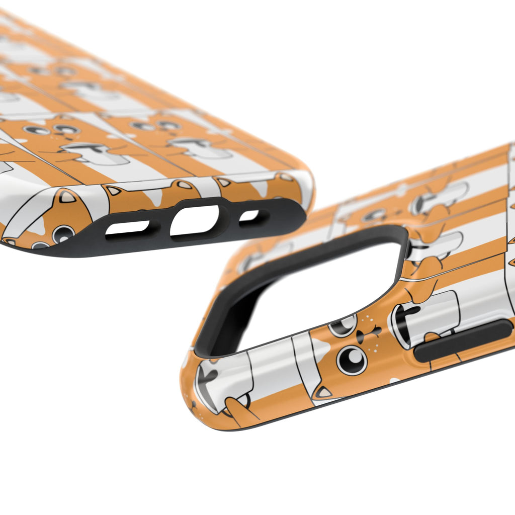 Impact-Resistant Phone Case — Cute Orange Shiba Inu Pattern