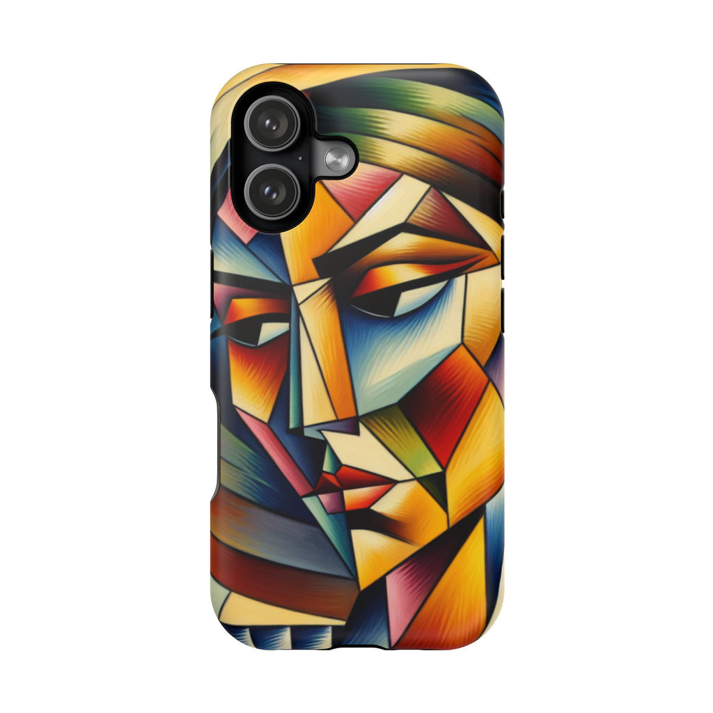 Abstract Cubist Face Phone Case — Impact‑Resistant Artistic iPhone Cover
