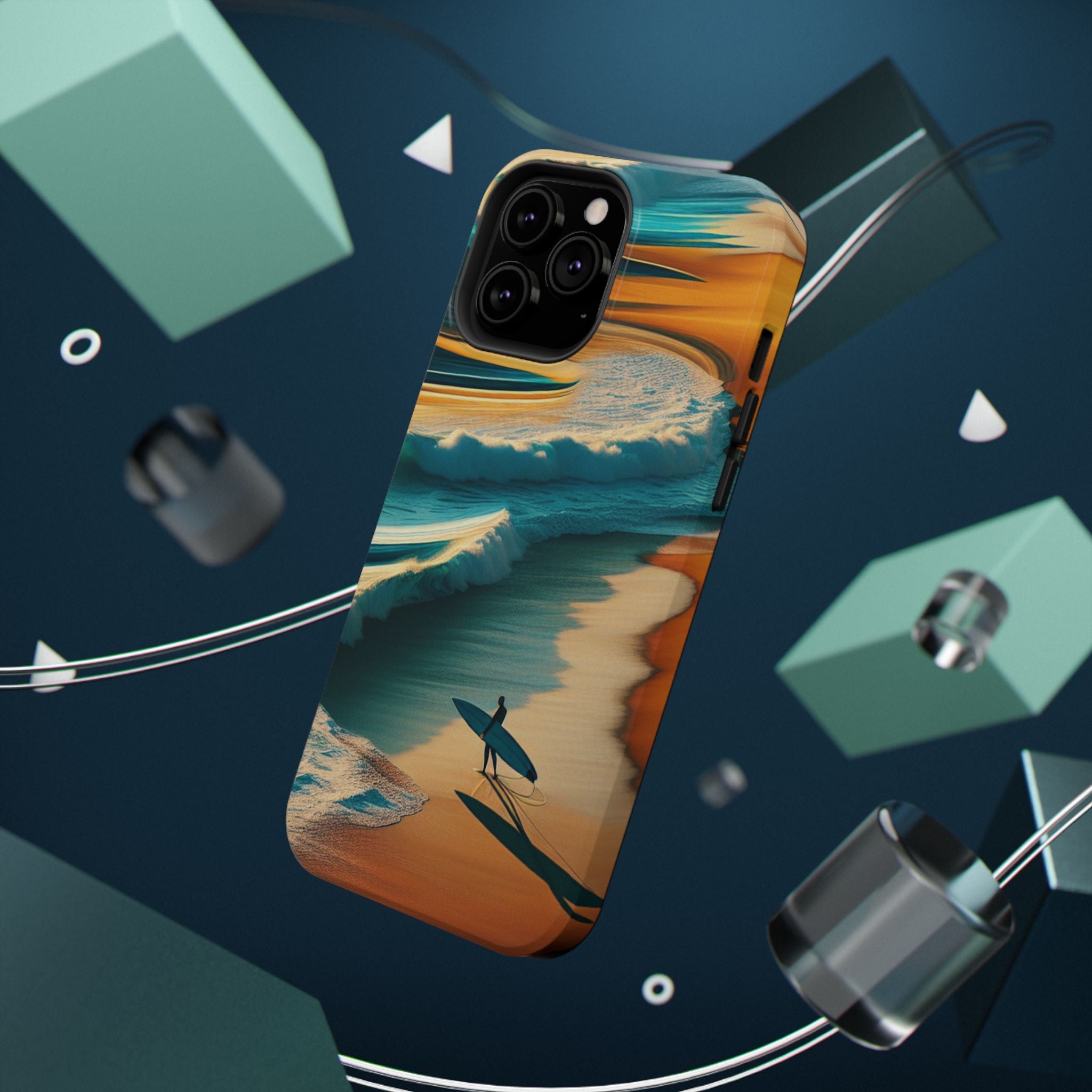 Impact Resistant Phone Case, Surf Wave Beach Lovers, Ocean Waves Design