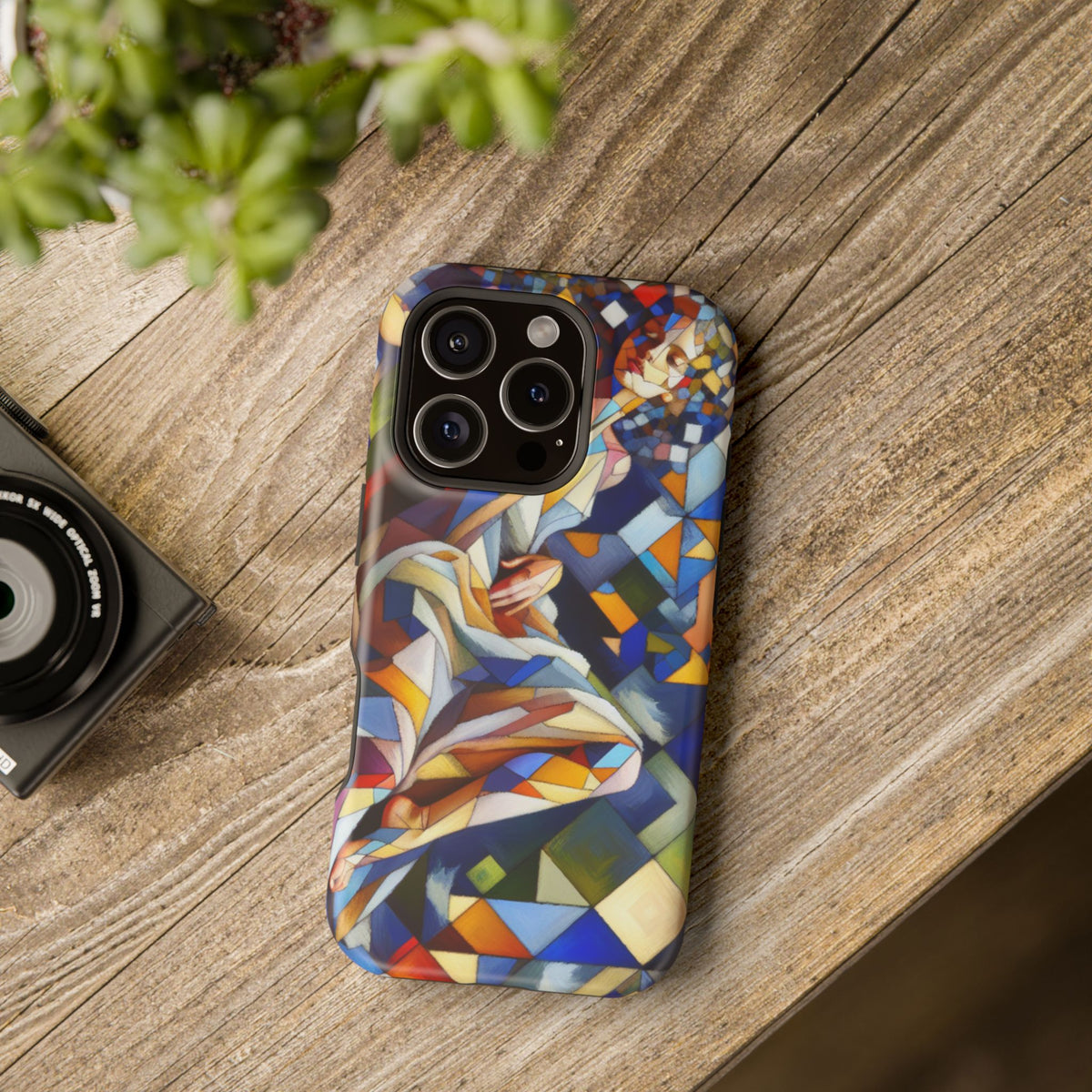 Abstract Stained Glass Dragon Impact Phone Case