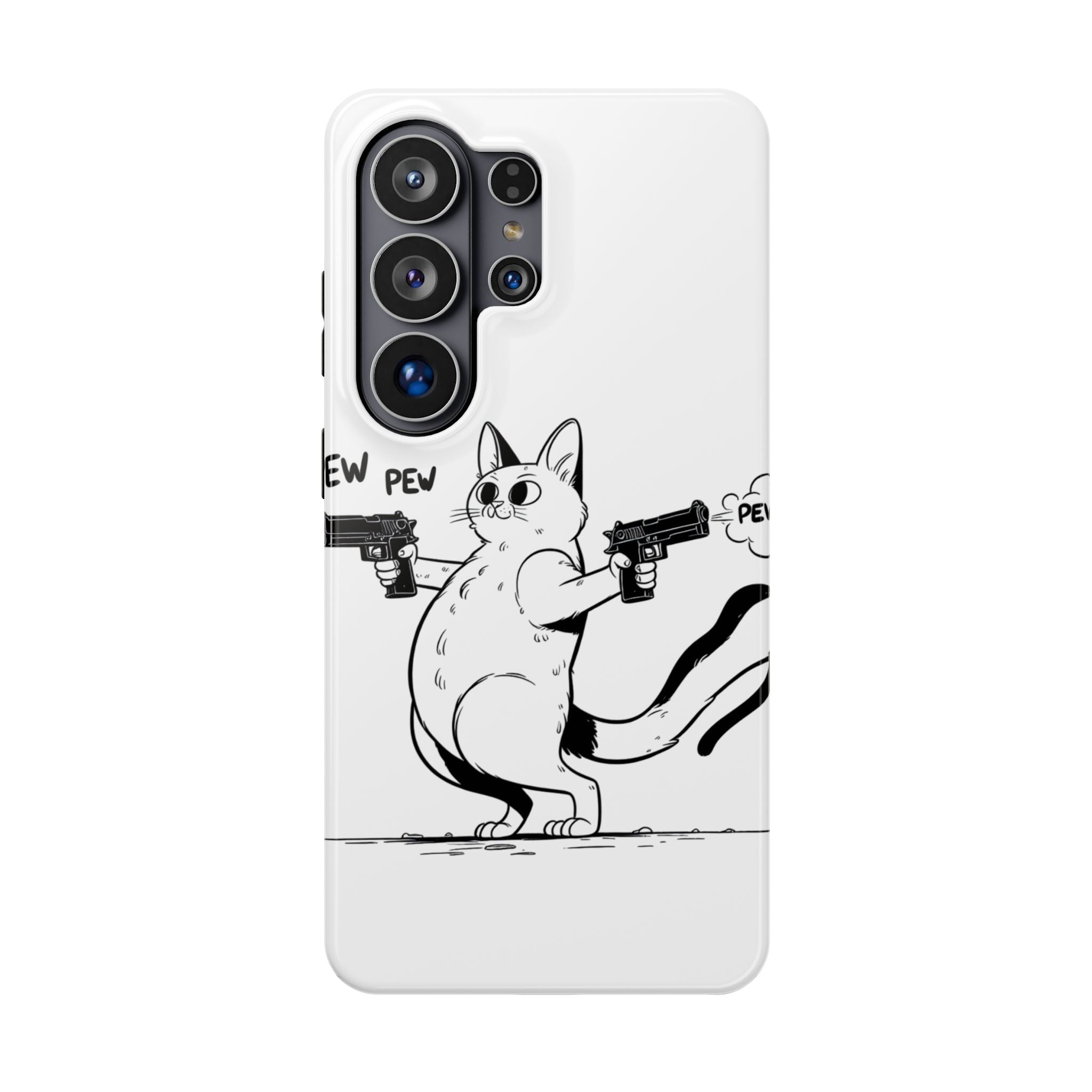 Impact Resistant Phone Case- Funny Cat Pew Pew