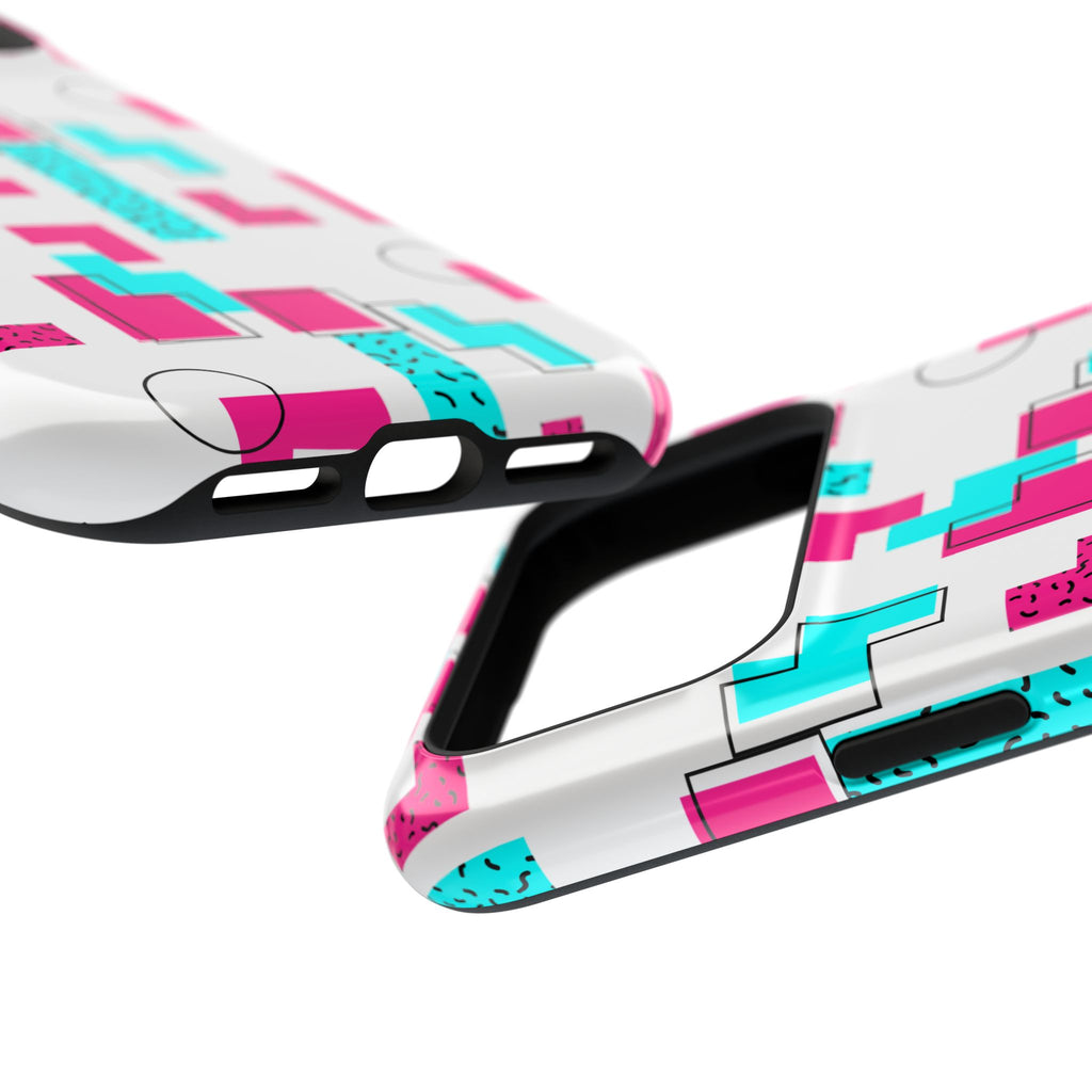 Retro Geometric Phone Case — 80s Memphis Pattern Impact-Resistant Case