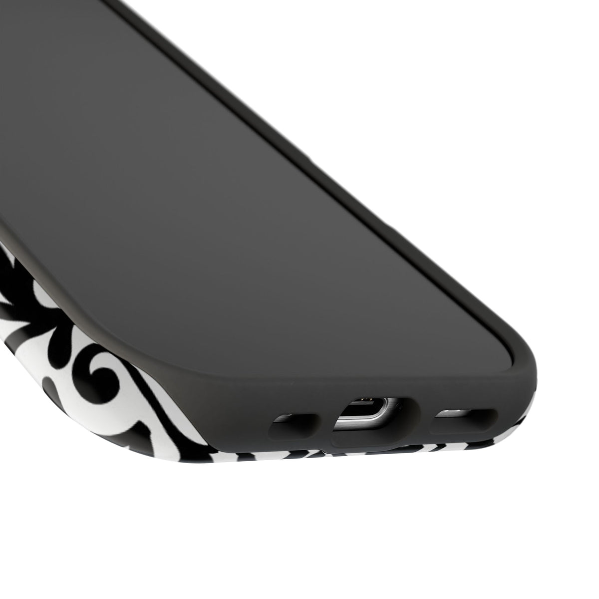 Floral Scroll Impact-Resistant Phone Case