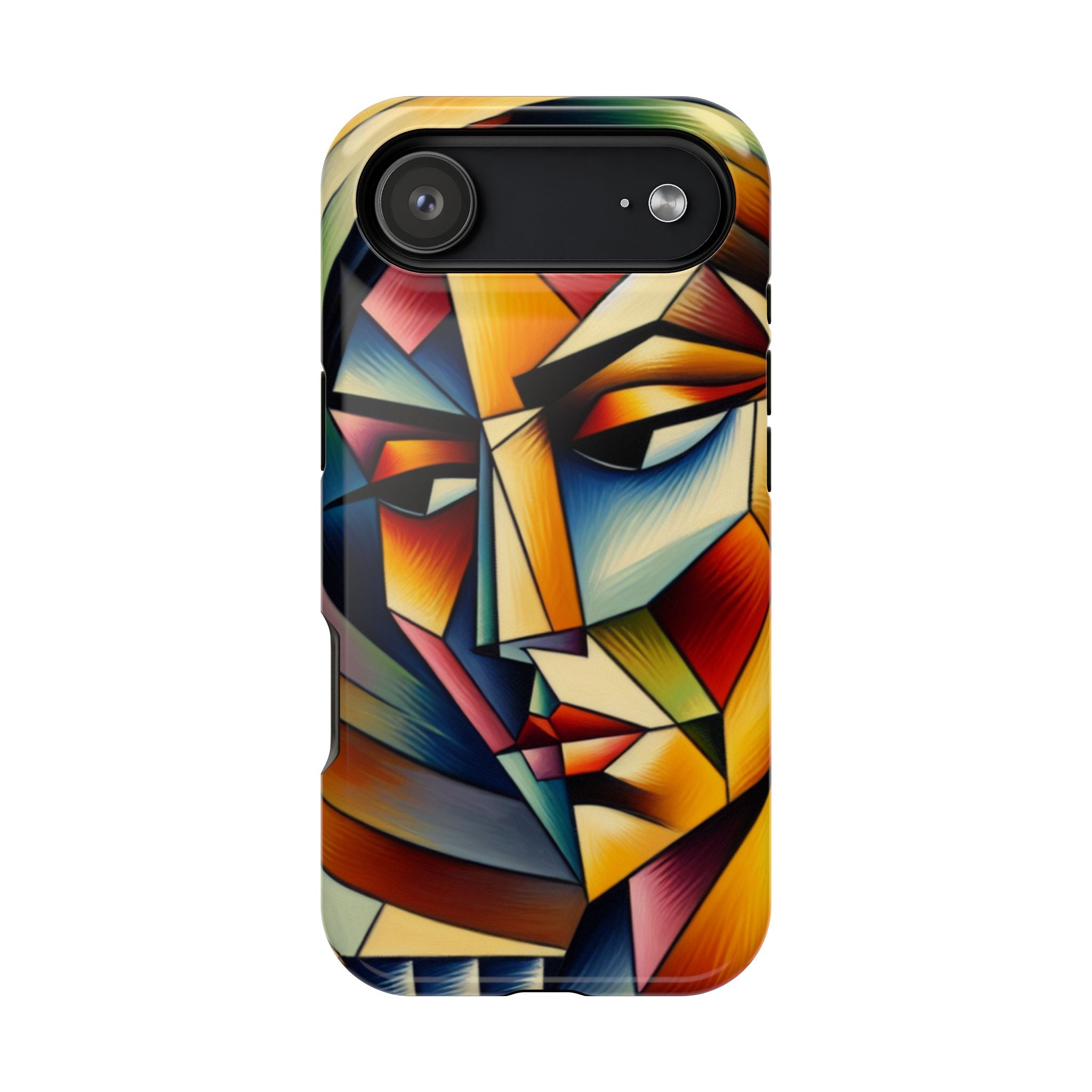 Abstract Cubist Face Phone Case — Impact-Resistant Artistic iPhone Cover