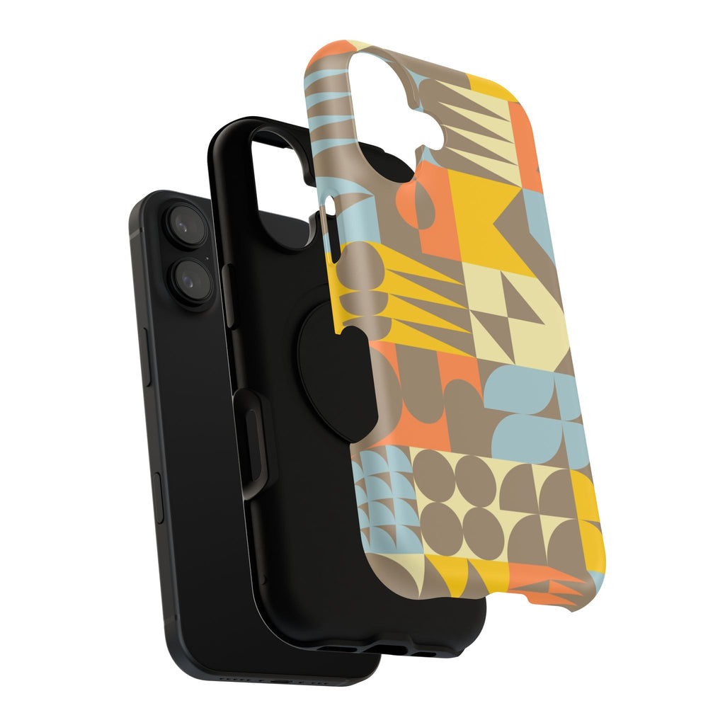 Retro Geometric Impact Phone Case — Mid-Century Modern Pattern for iPhone