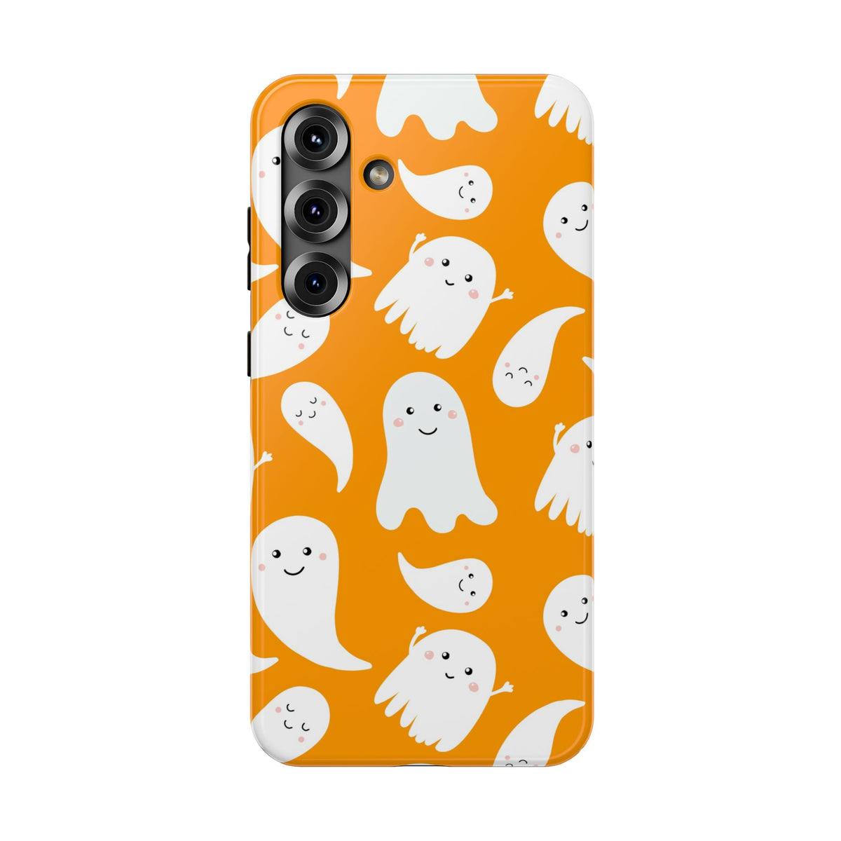 Halloween Ghosts Impact-Resistant Phone Case — Cute Orange Ghost Pattern