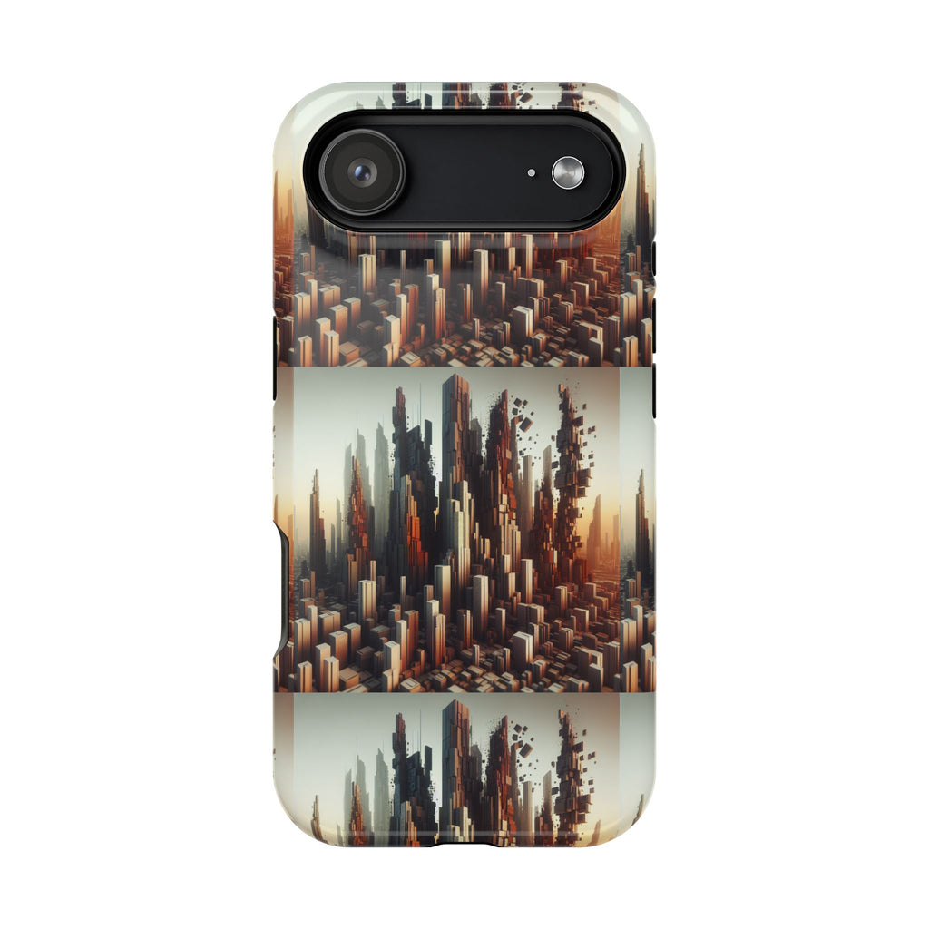 Abstract Skyline iPhone Case — Surreal Cityscape Impact-Resistant Phone Cover