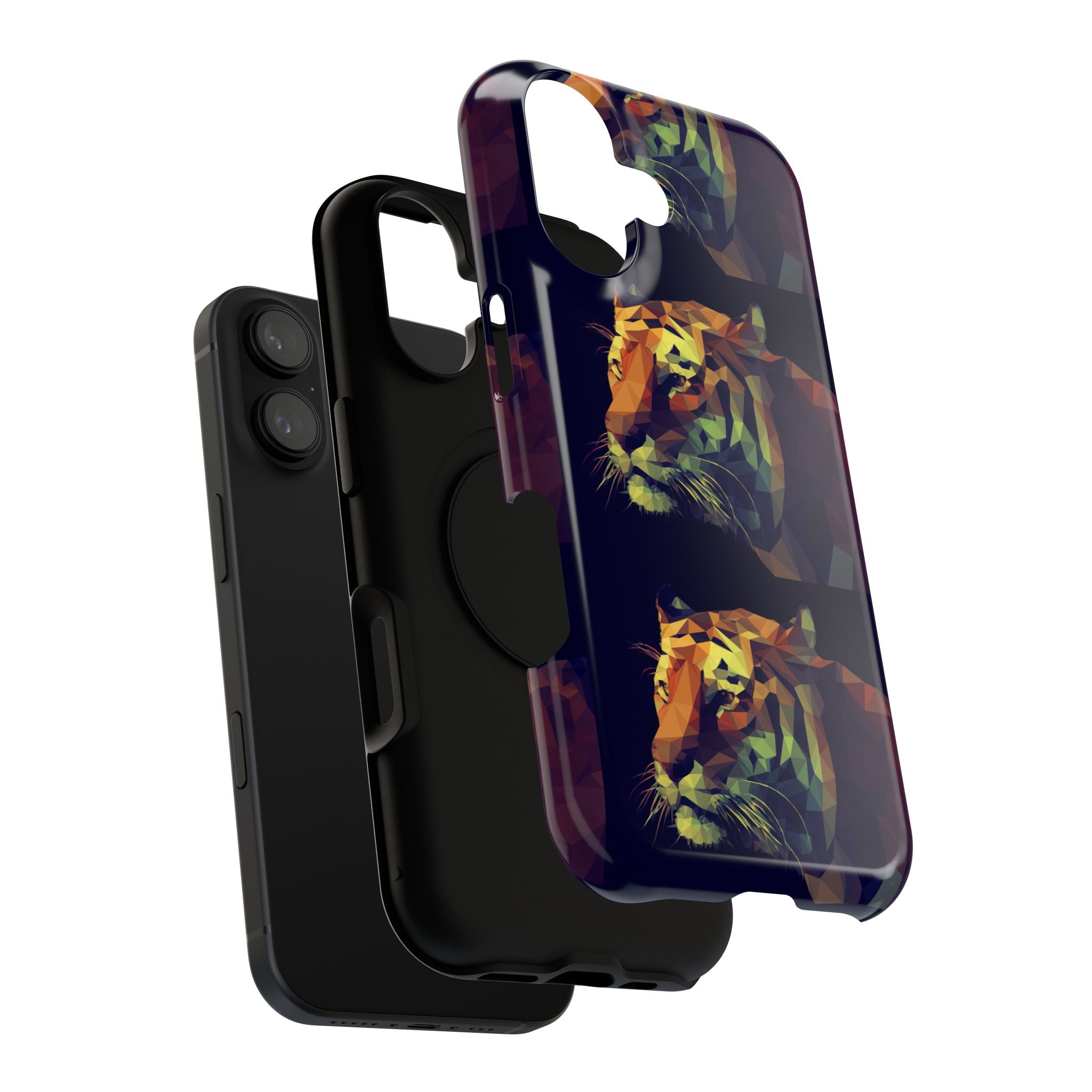 Colorful Tiger Phone Case, Impact-Resistant