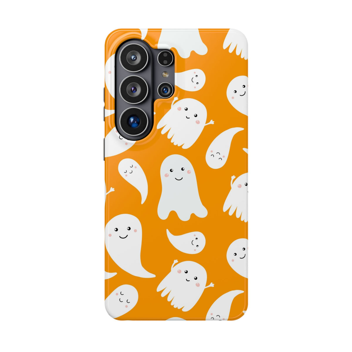 Halloween Ghosts Impact-Resistant Phone Case — Cute Orange Ghost Pattern