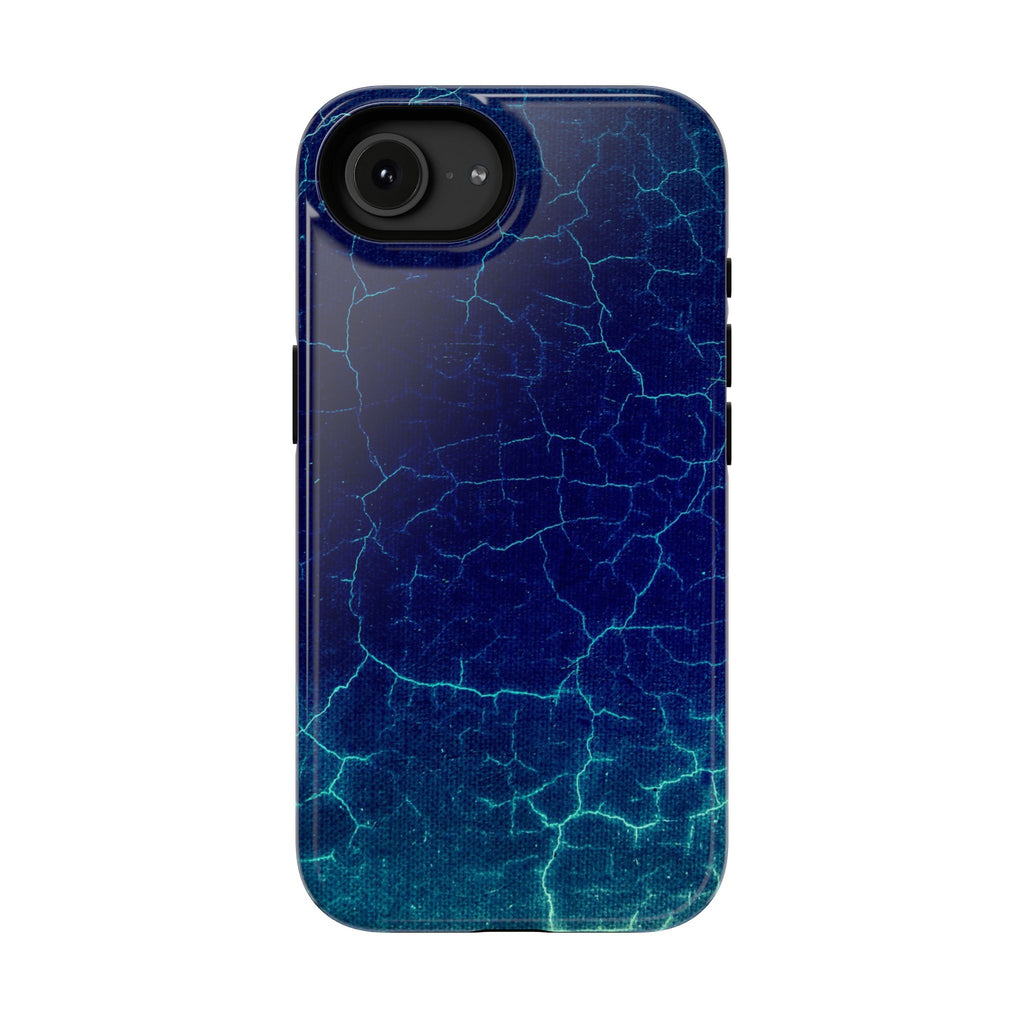 Blue Electric Crackle Phone Case — Impact-Resistant Galaxy Phone Protective Cover