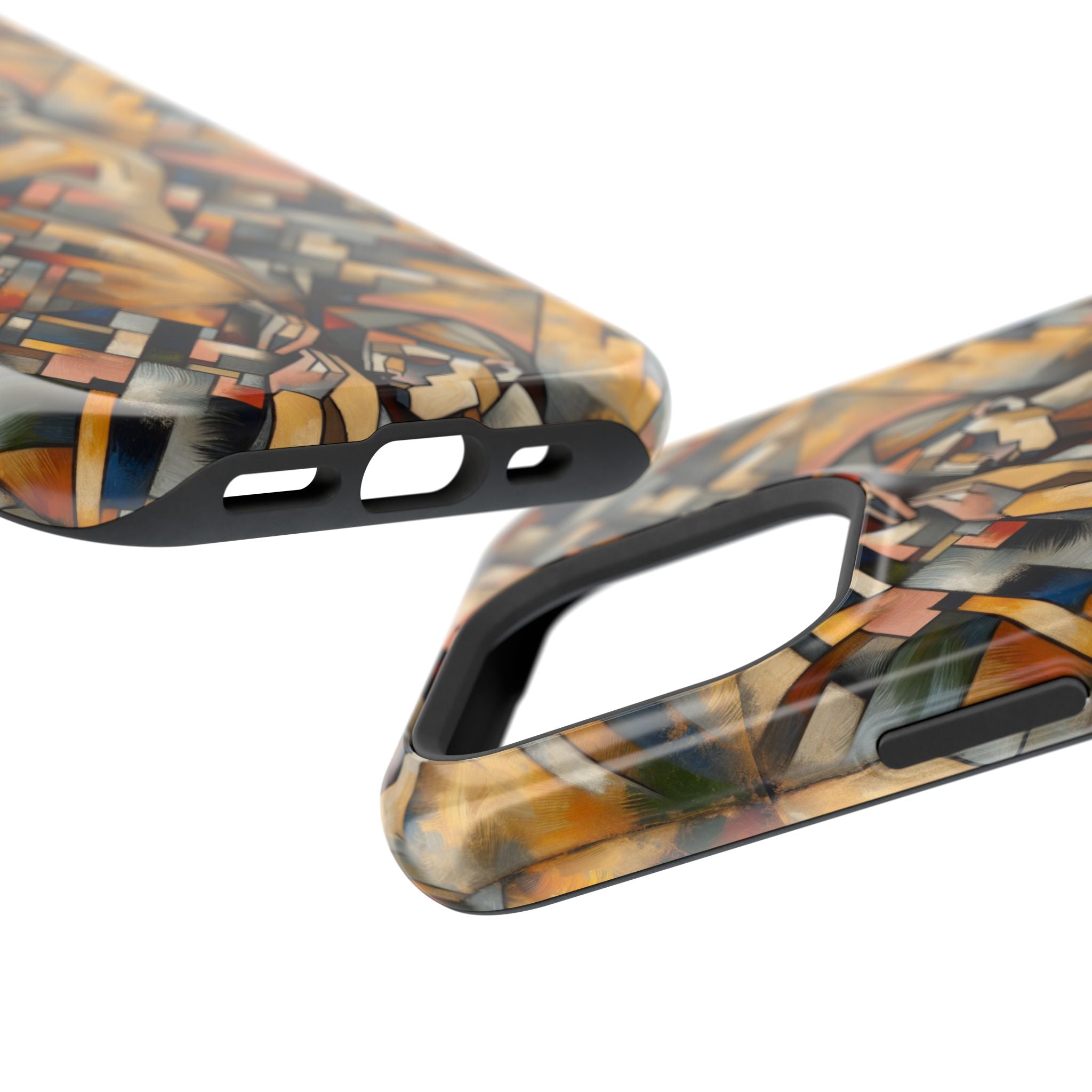 Art Deco Mosaic Phone Case — Geometric Nude Figure Impact-Resistant Case